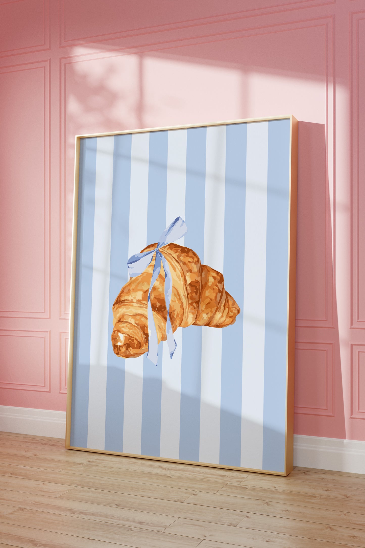 Blue Ribbon Croissant Wall Art