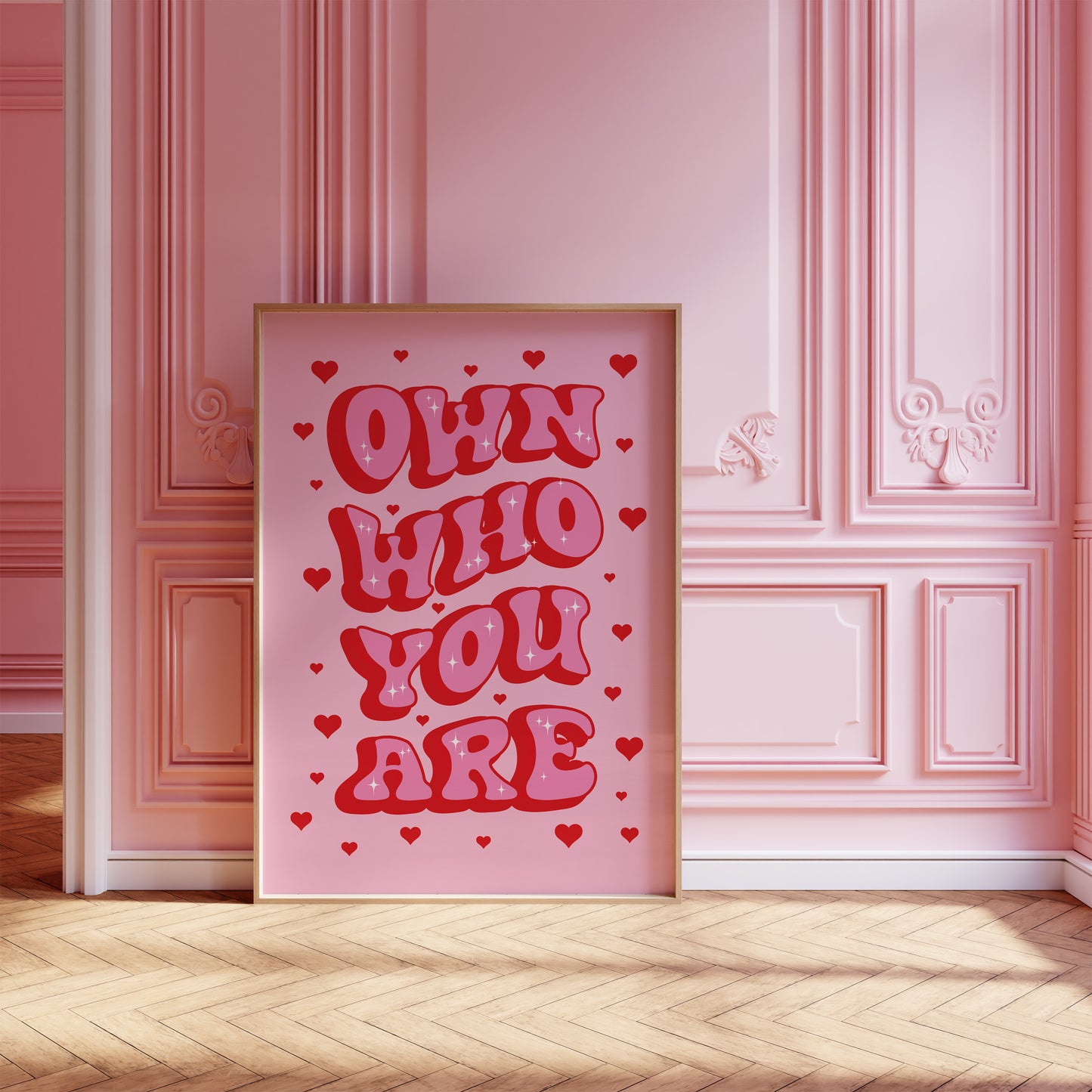 Own Who You Are Pink And Red Wall Art