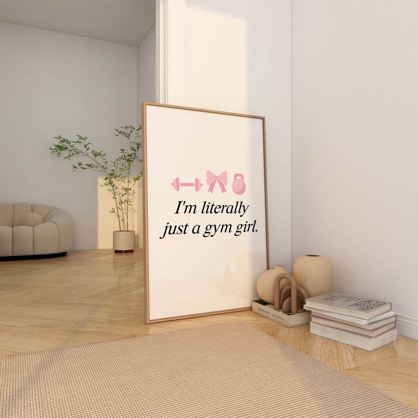 I'm Literally Just A Gym Girl Pink Wall Art