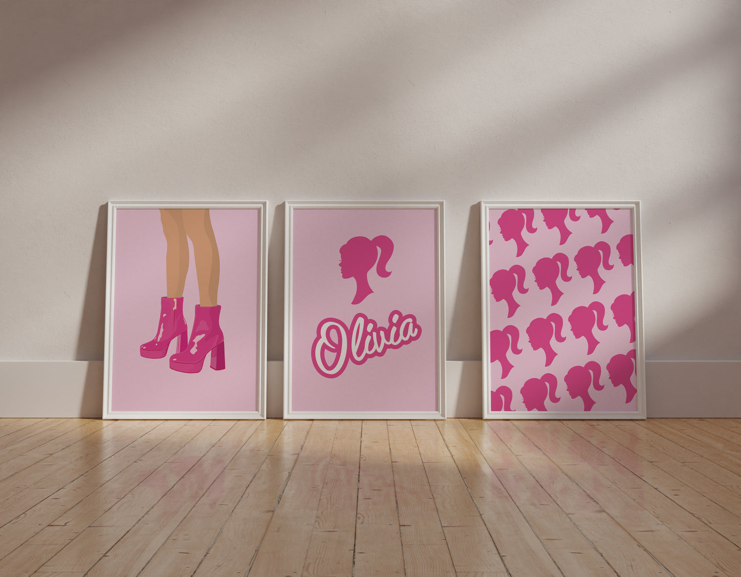 Personalised Barbie Wall Art Set of 3