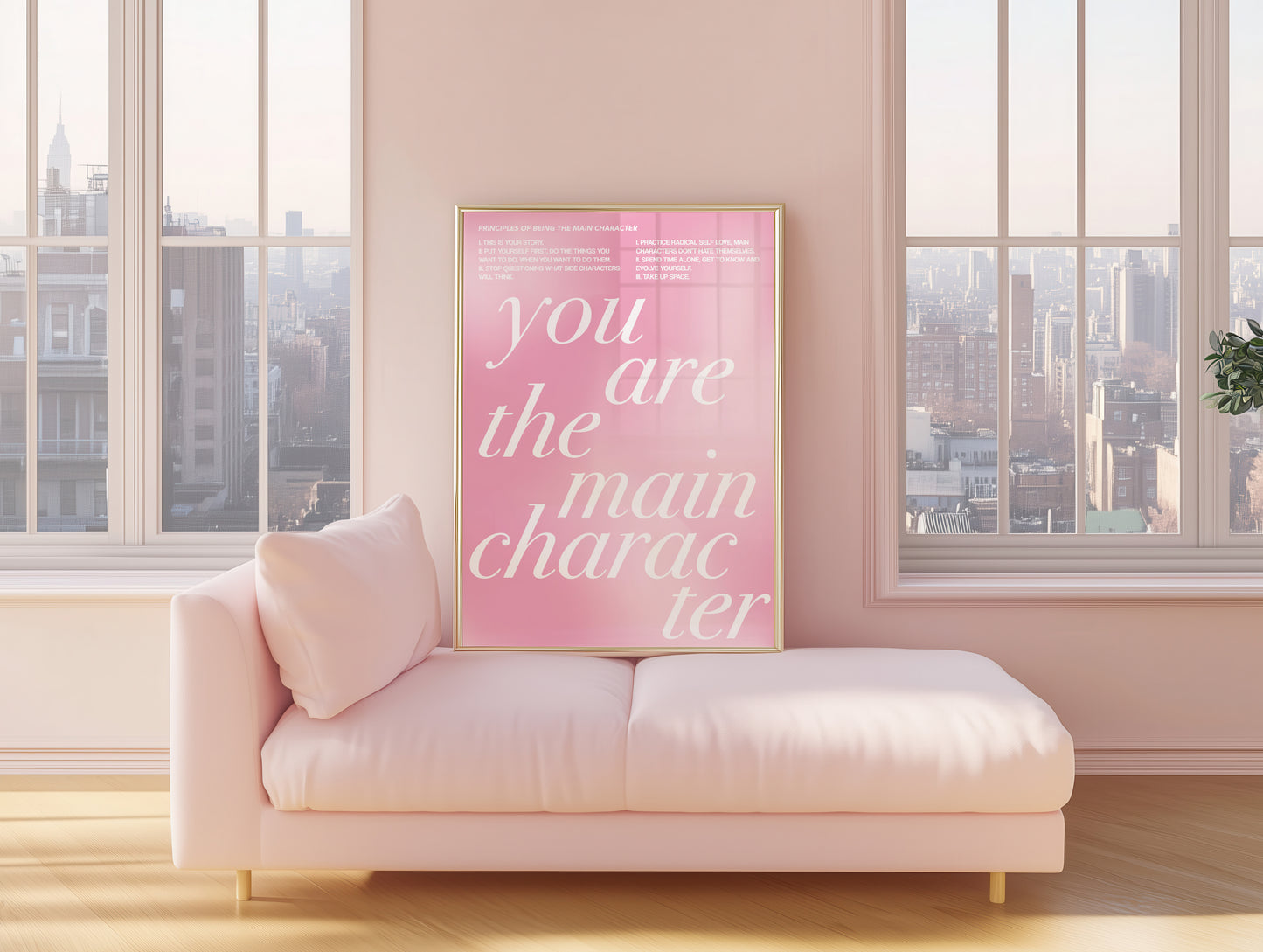 You Are The Main Character Pink Gradient Wall Art