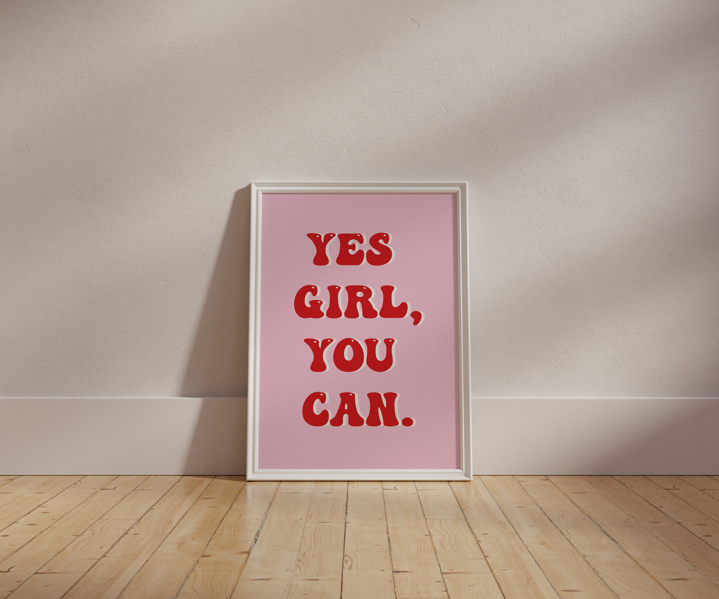 Yes Girl You Can Pink And Red Wall Art