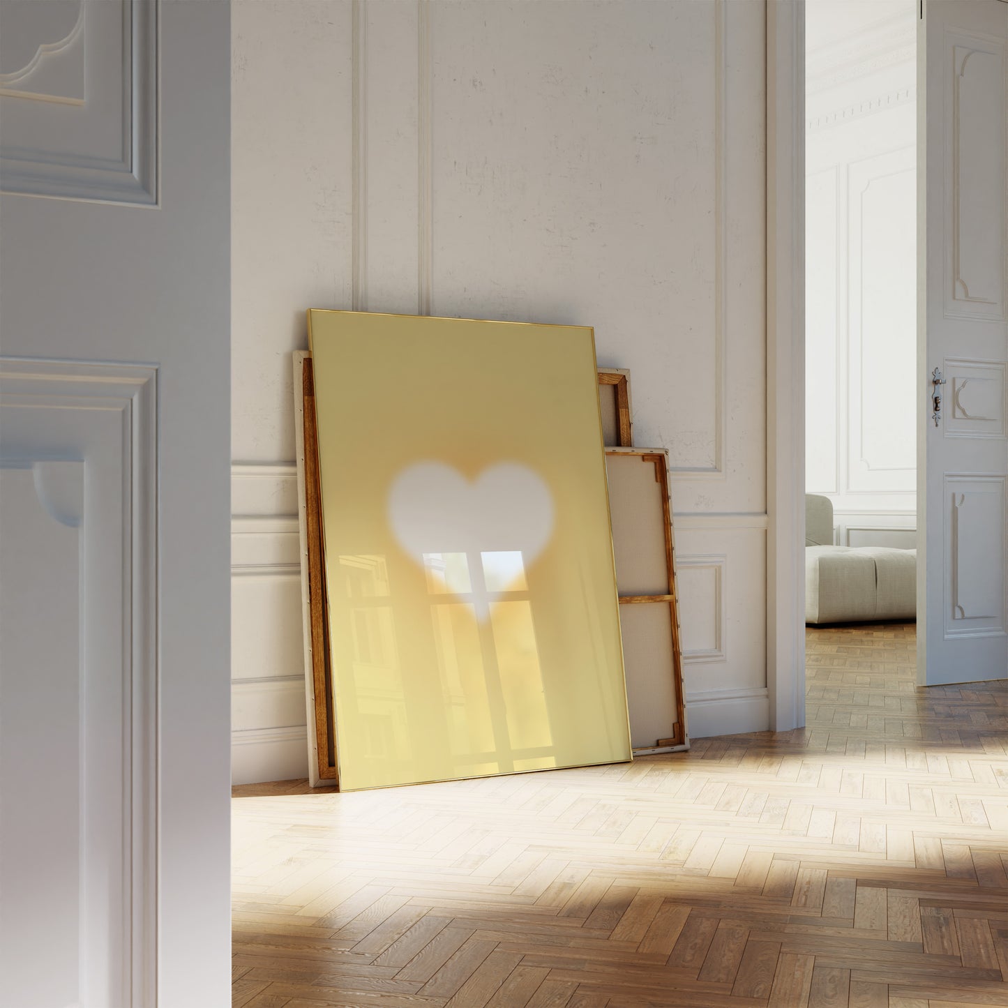 Yellow Aura Heart Wall Art