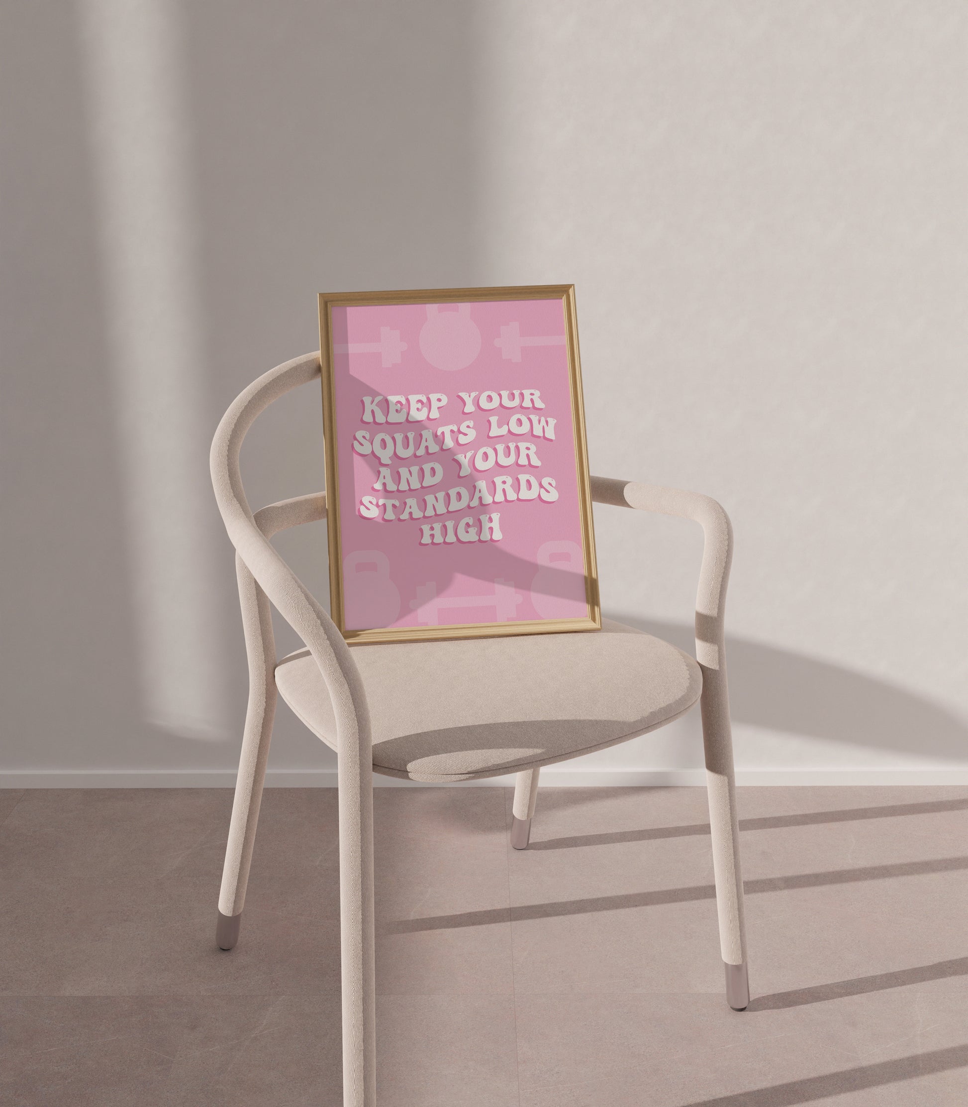 Printable gym inspiration sign with a bold workout quote.