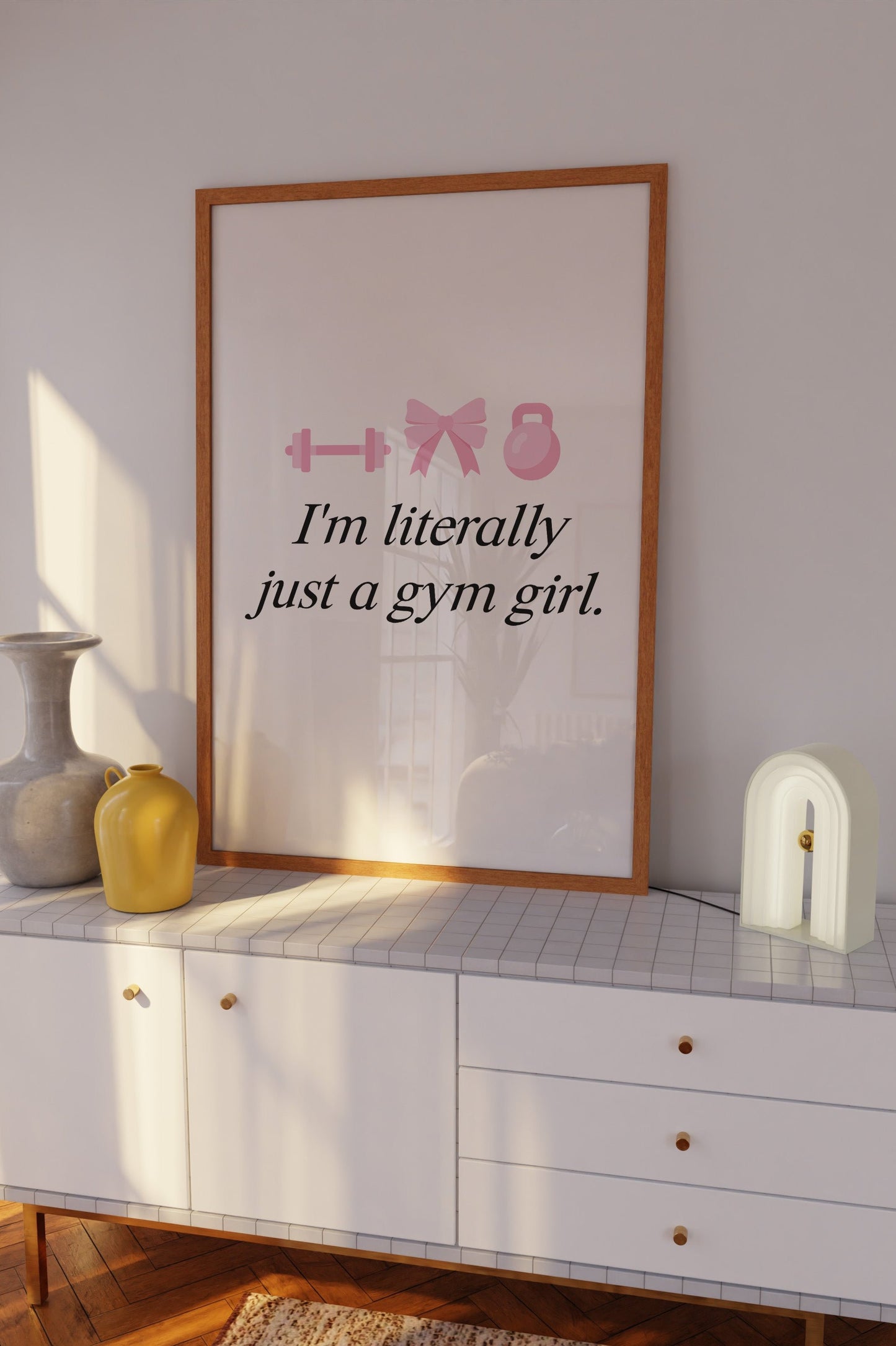 I'm Literally Just A Gym Girl Pink Wall Art
