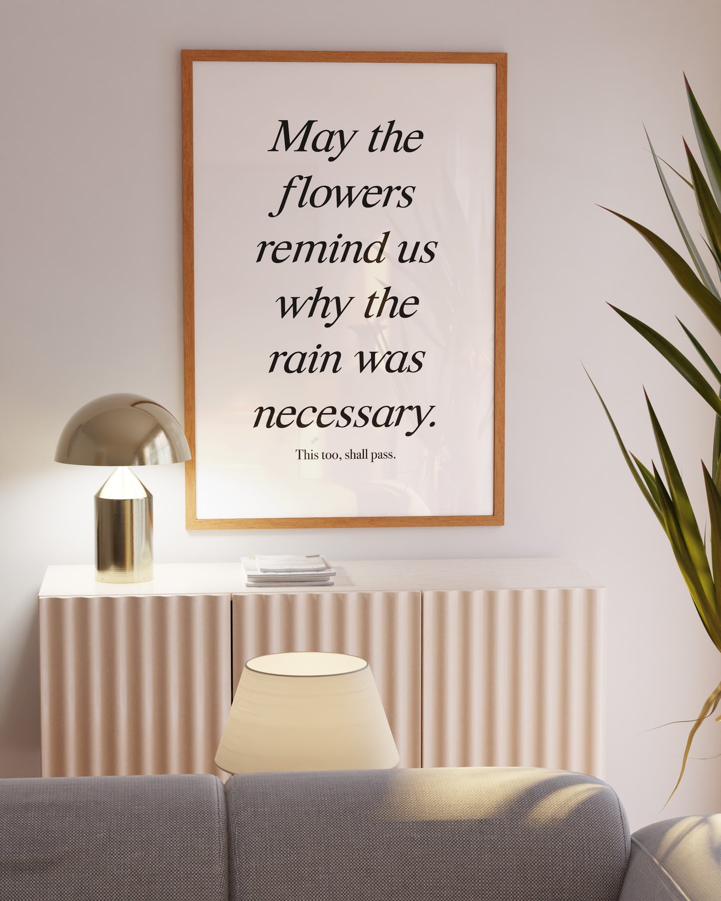 Digital download of motivational wall art featuring an elegant floral-themed quote.