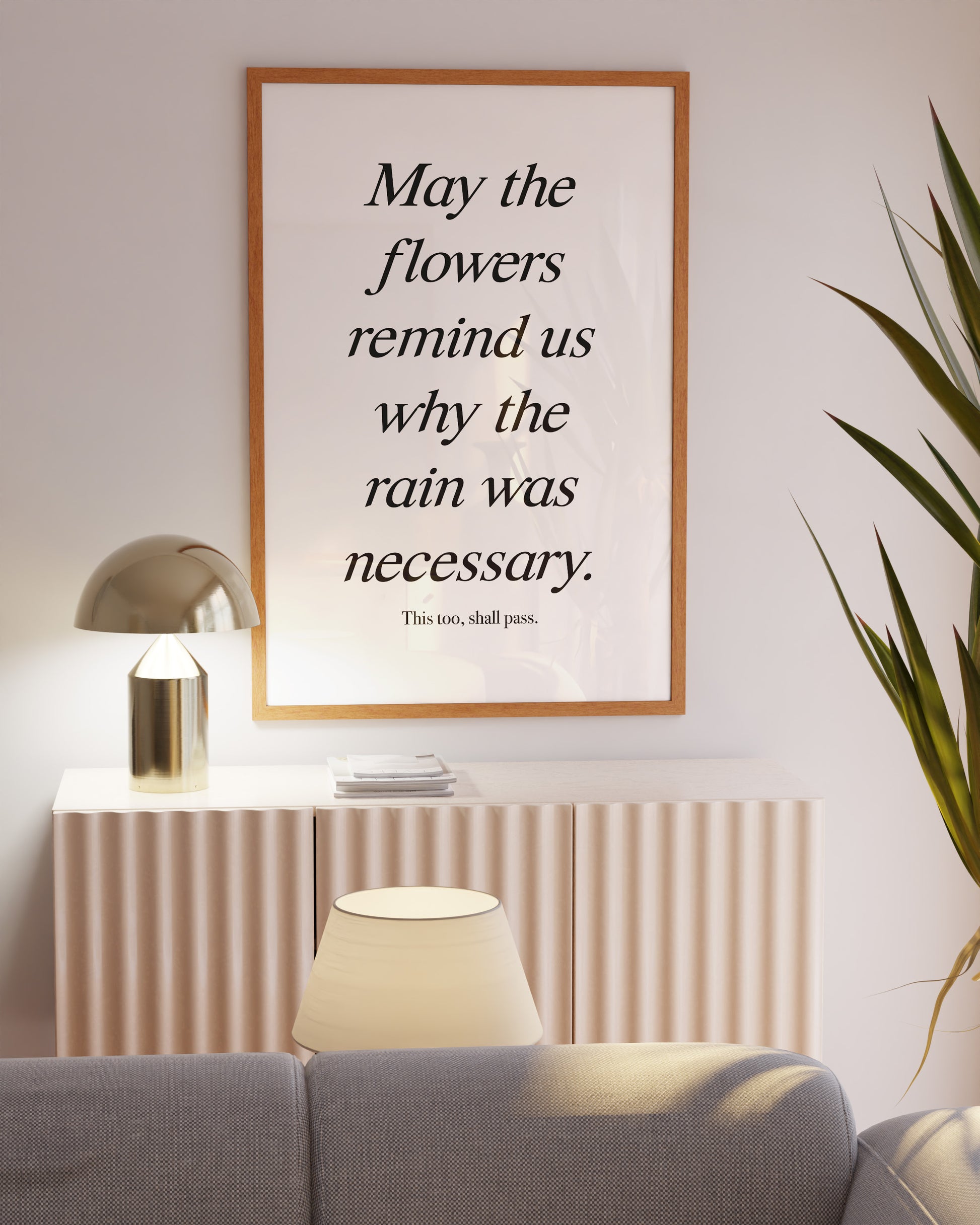 Digital download of motivational wall art featuring an elegant floral-themed quote.