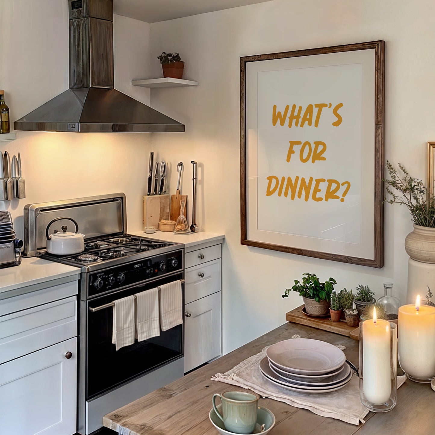 What's For Dinner Orange Wall Art