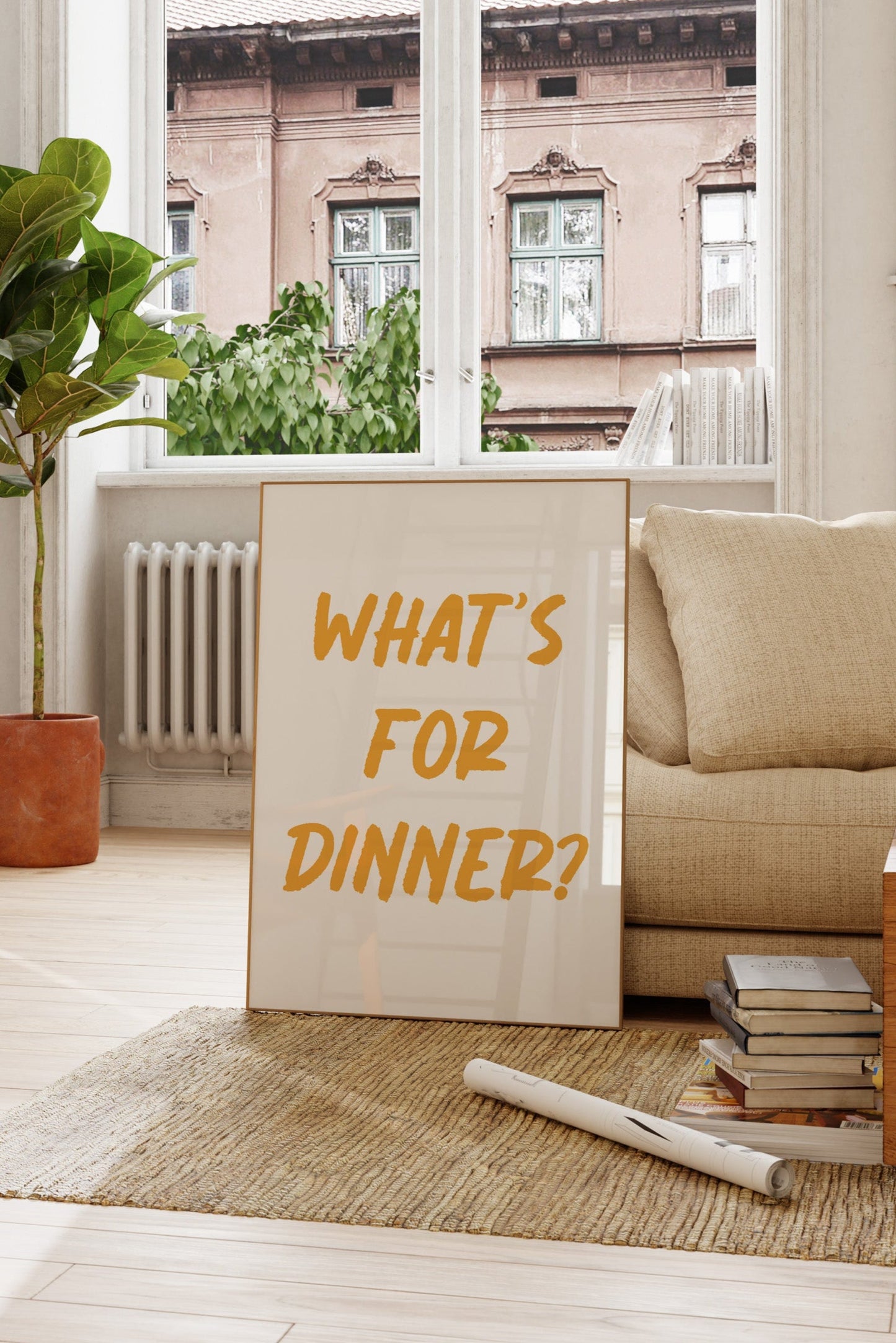 What's For Dinner Orange Wall Art