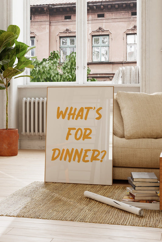 What's For Dinner Orange Wall Art