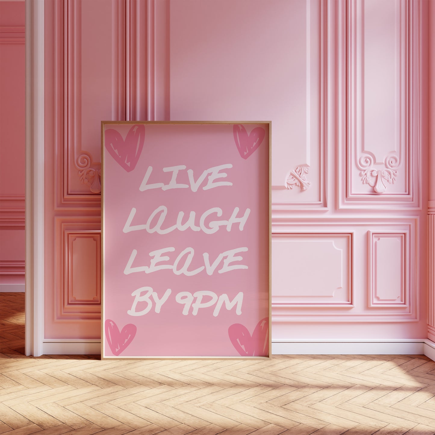 Funny digital print for home decor, ideal for introverts and humour lovers, styled in a Scandinavian-inspired interior.