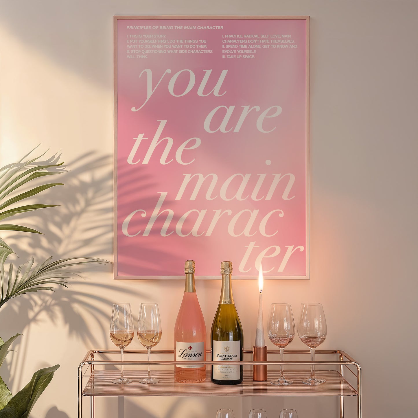 You Are The Main Character Pink Gradient Wall Art