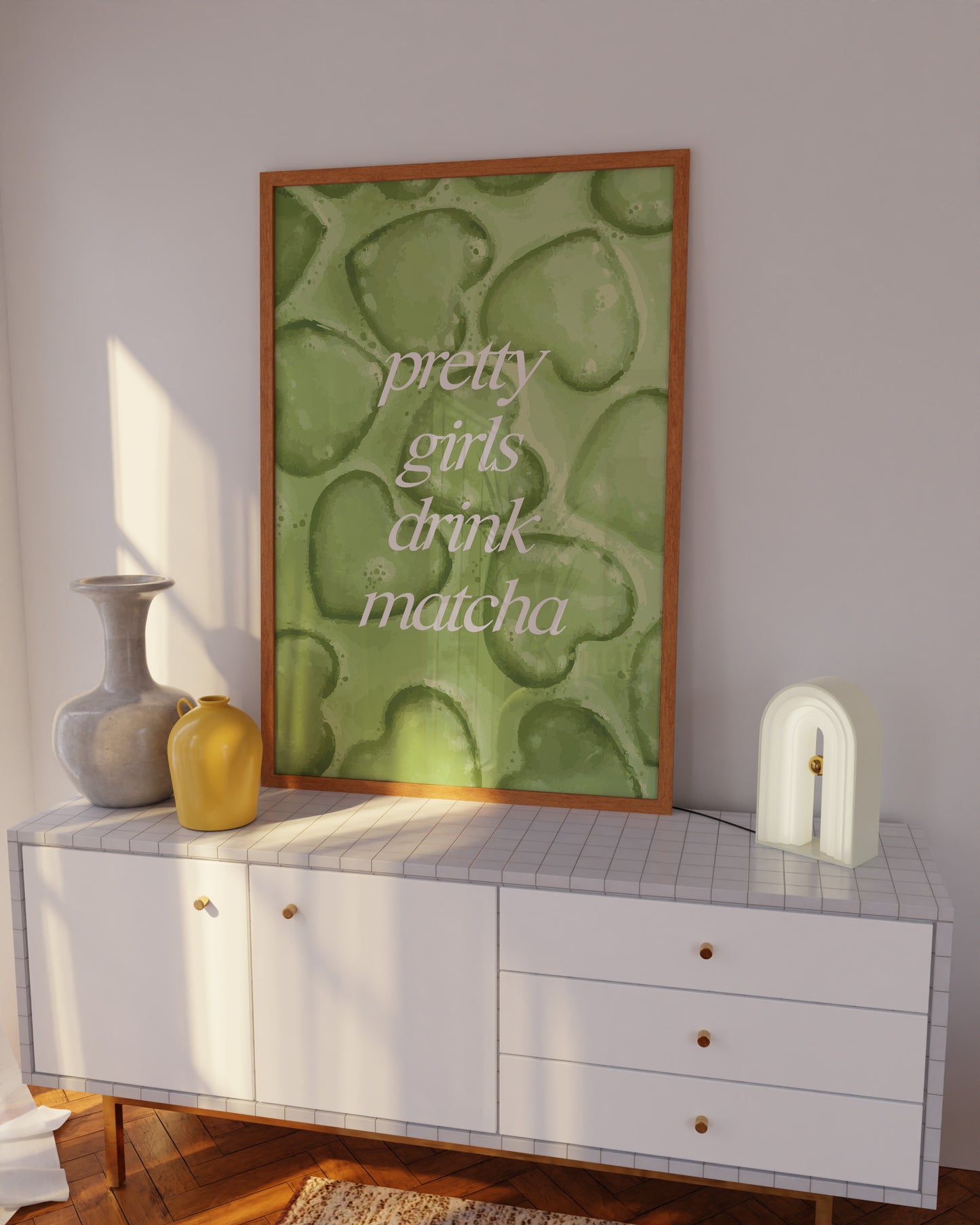 Pretty Girls Drink Matcha Wall Art