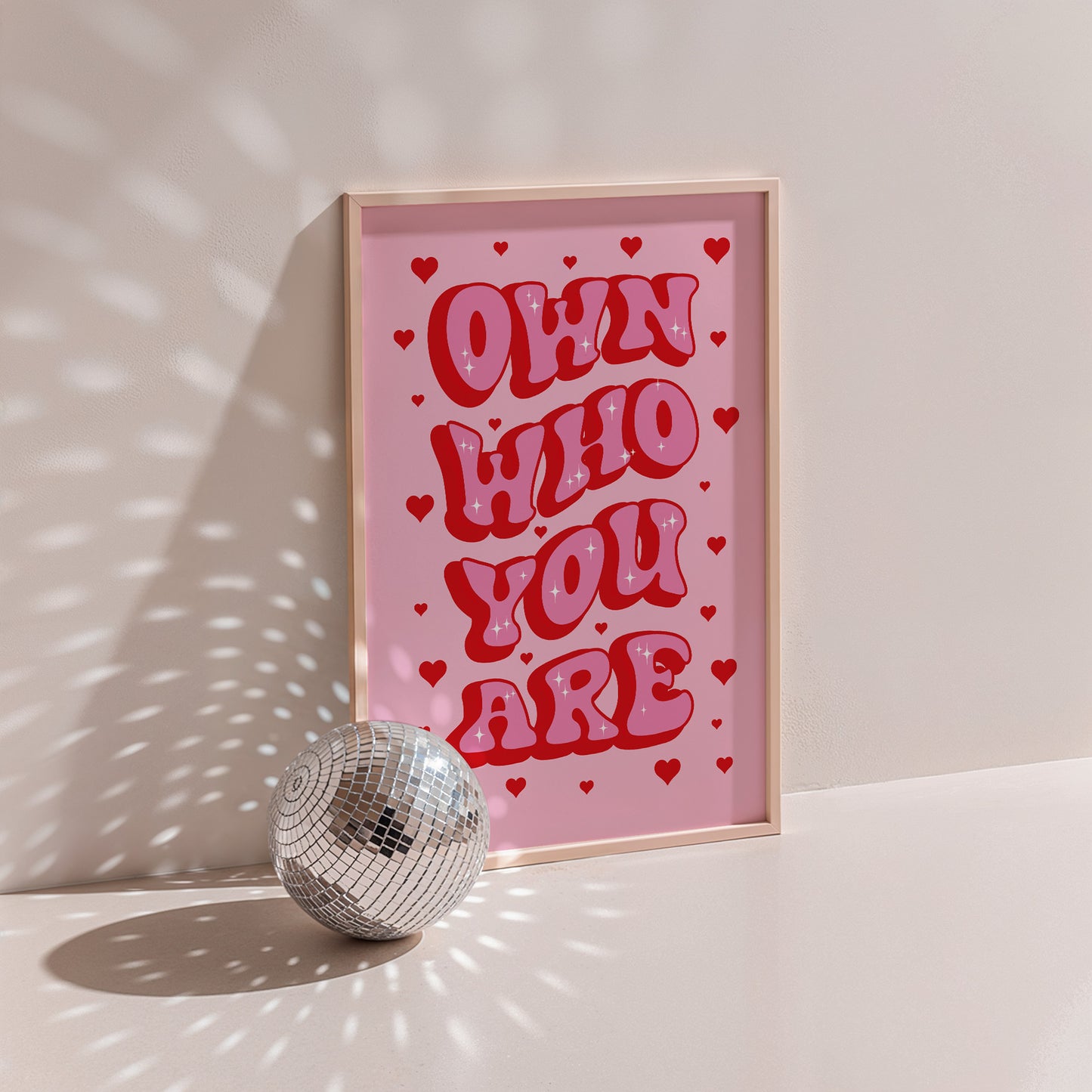 Own Who You Are Pink And Red Wall Art