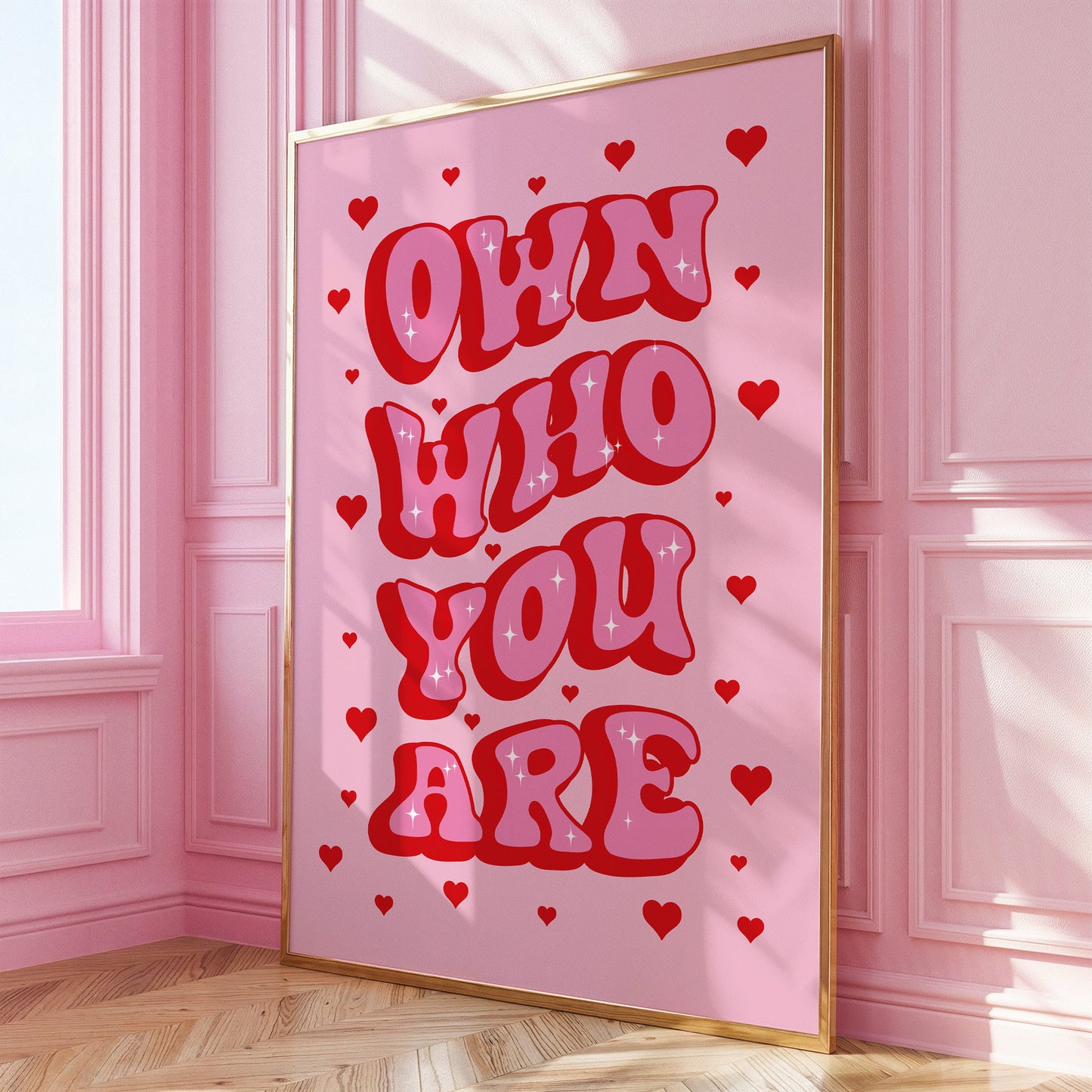 Own Who You Are Pink And Red Wall Art