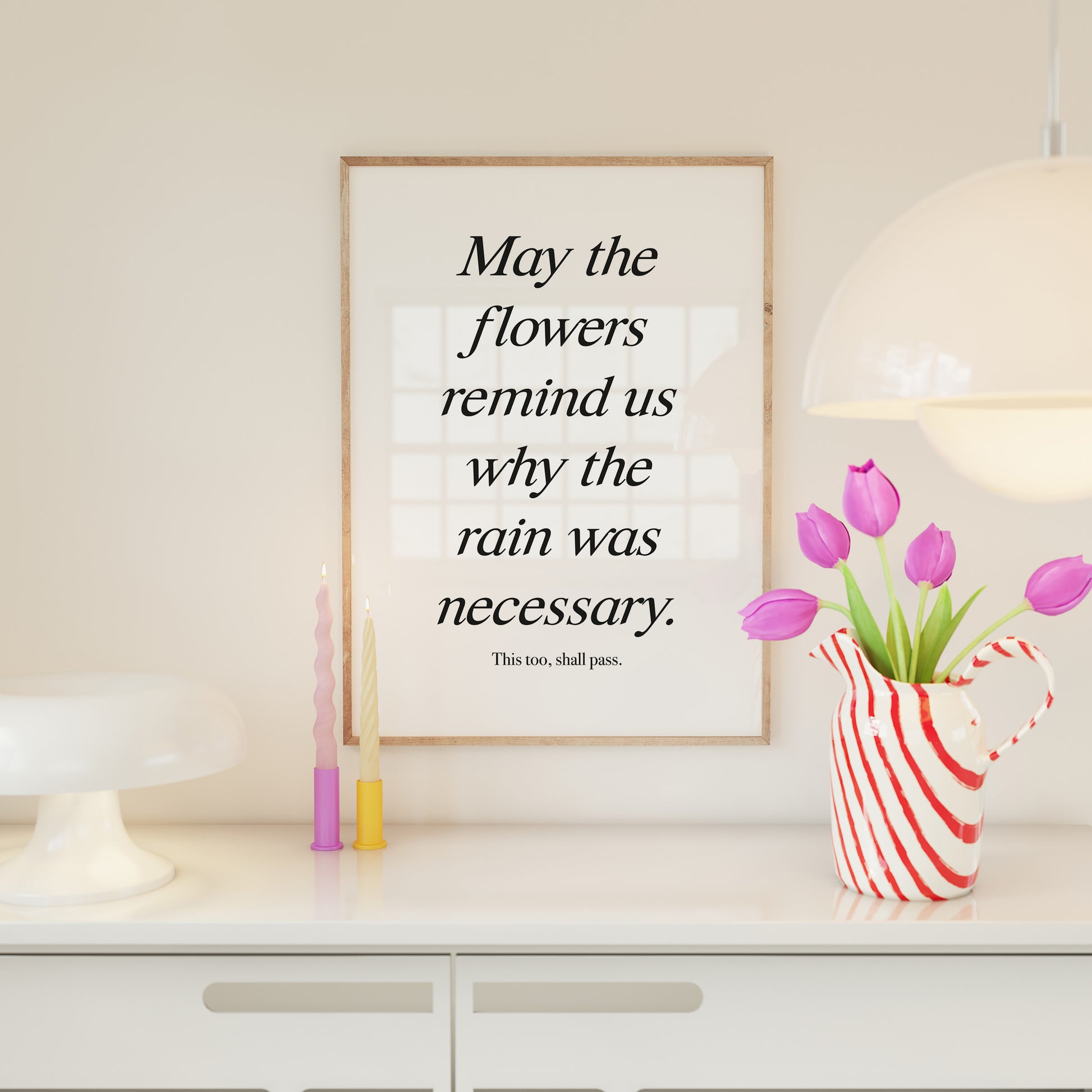 Modern black-and-white quote wall print for home or office decor.