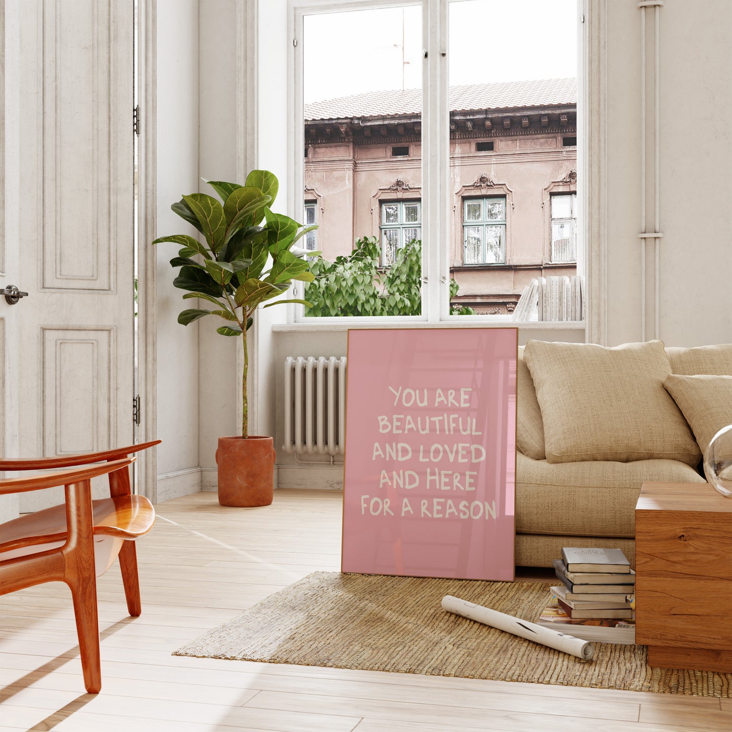 You Are Here For A Reason Pink Wall Art