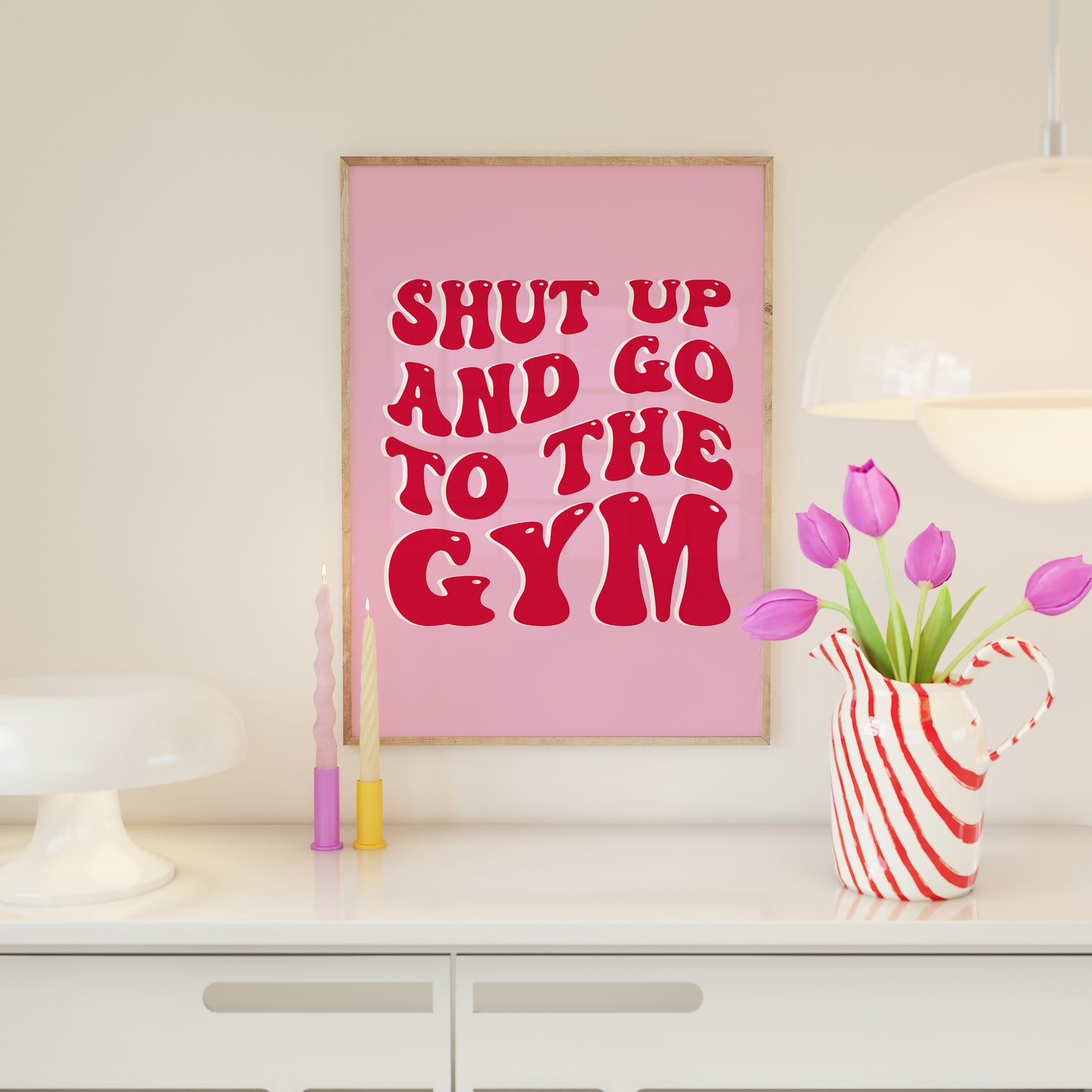 Printable gym inspiration sign with a bold workout quote.