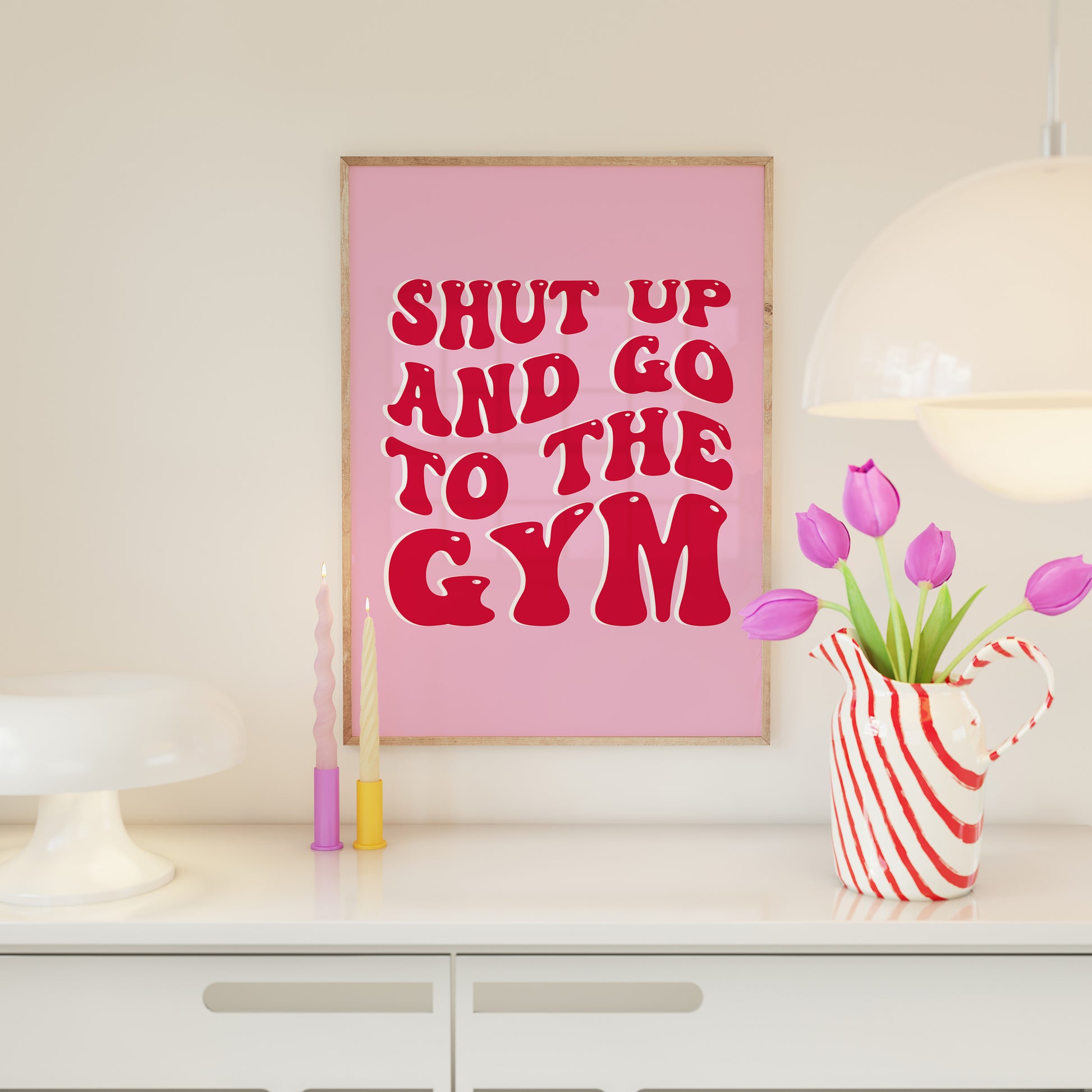 Printable gym inspiration sign with a bold workout quote.