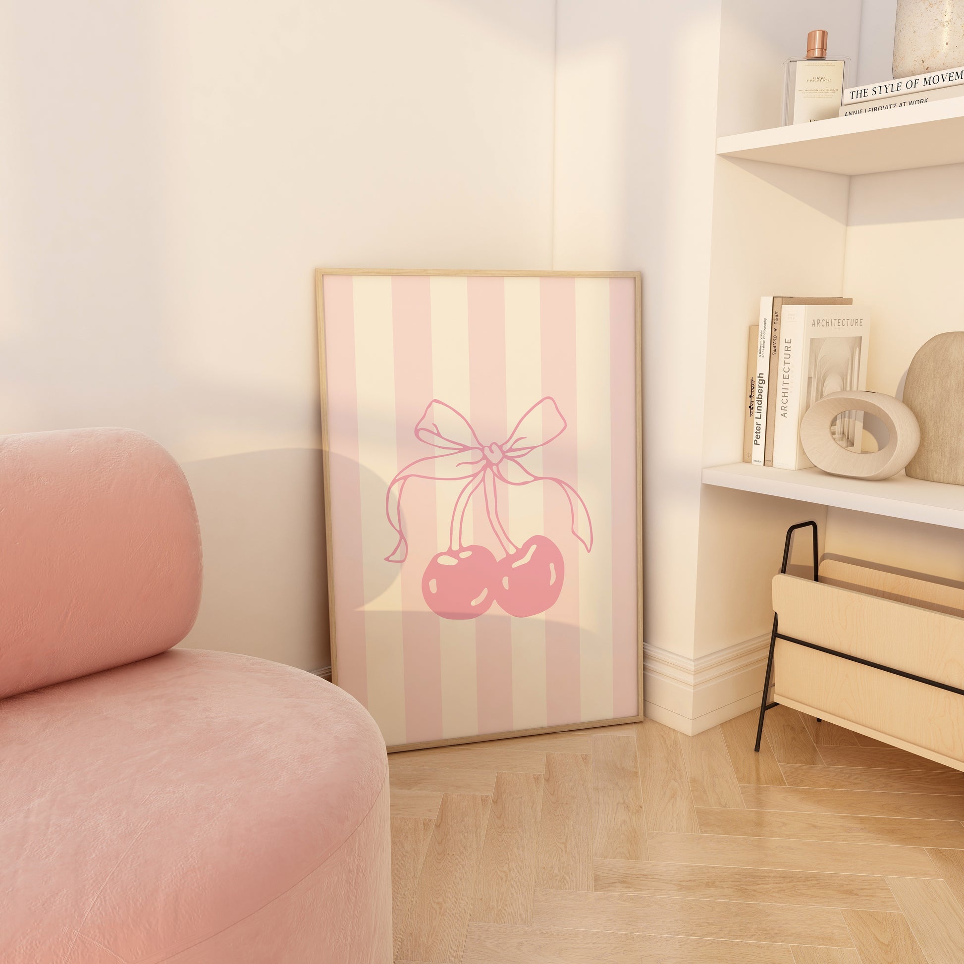 Cute pastel cherry artwork – instant download for home décor.