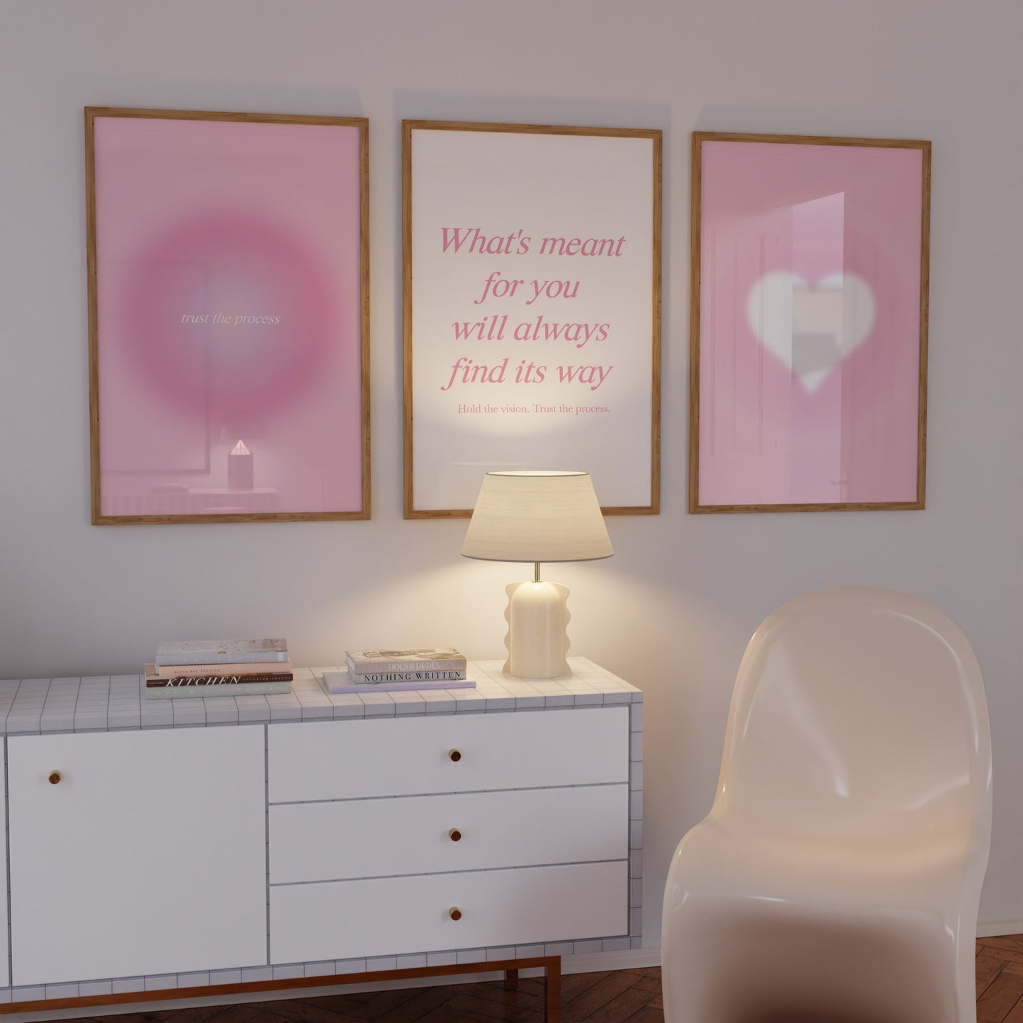 Pink Aura Wall Art Set of 3