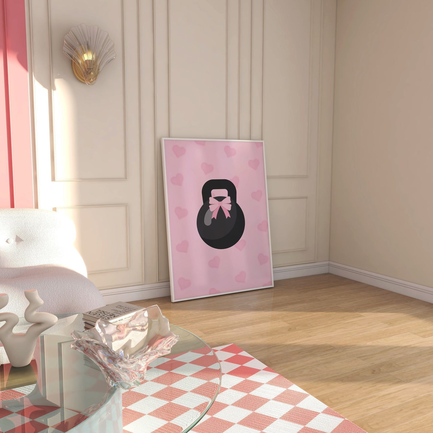 Coquette Kettlebell Pink Wall Art