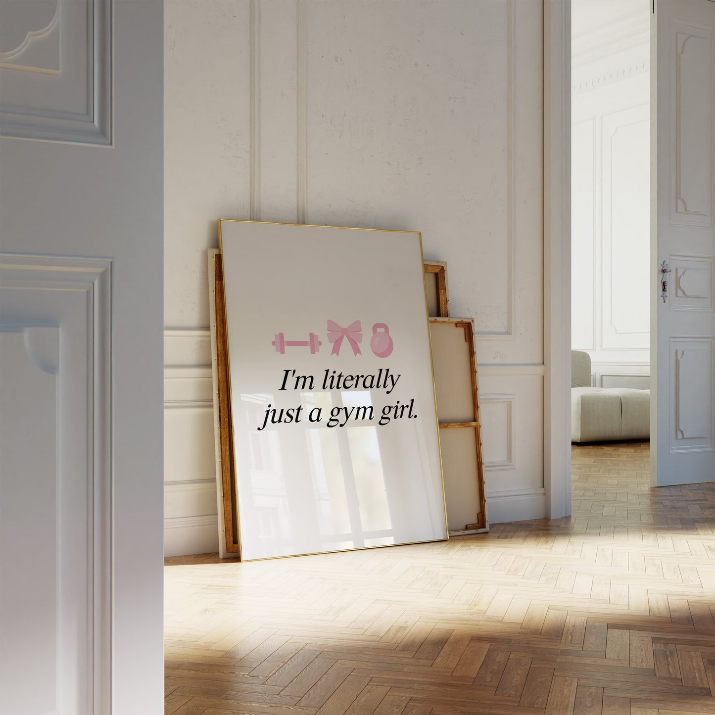 I'm Literally Just A Gym Girl Pink Wall Art