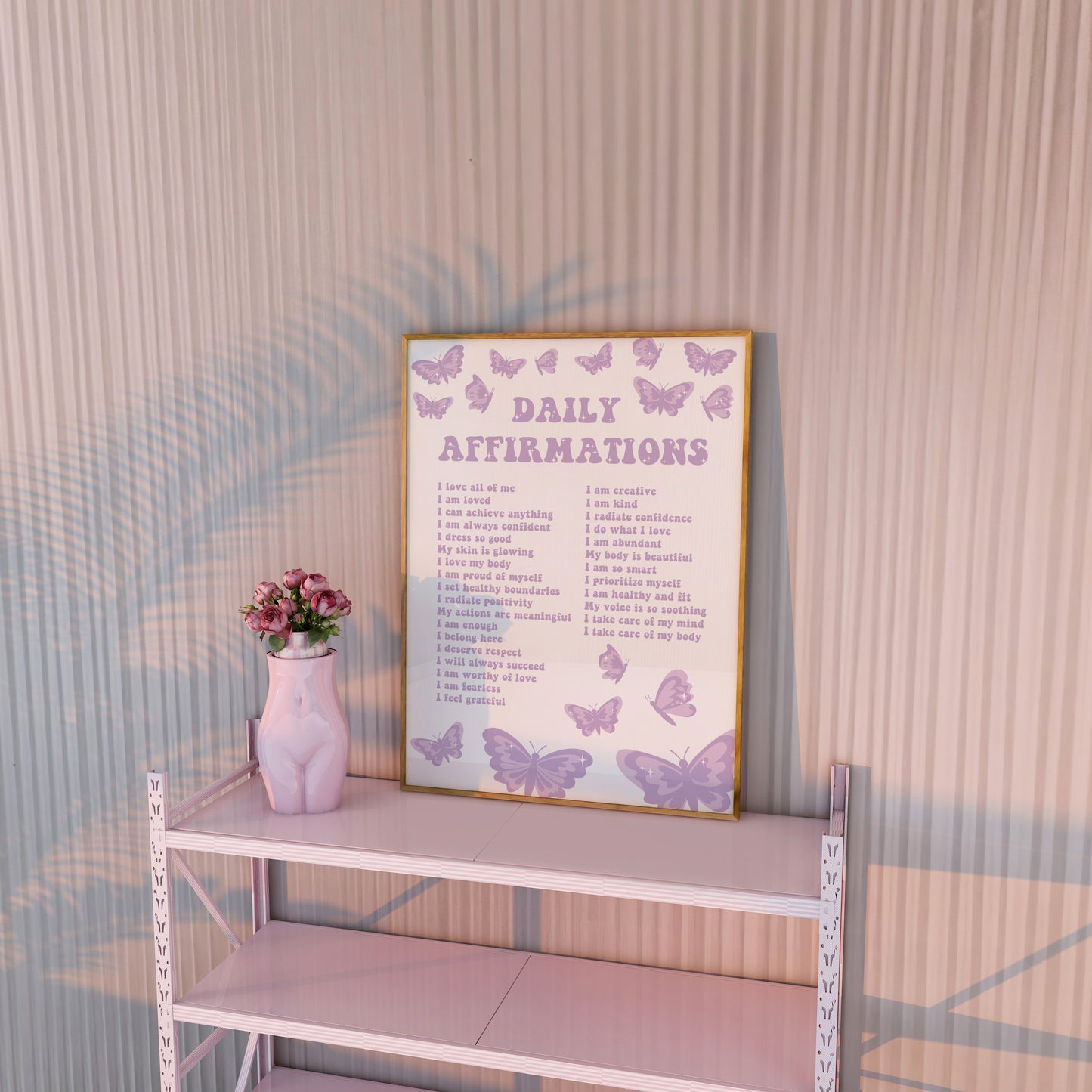 Daily Affirmations Purple Wall Art