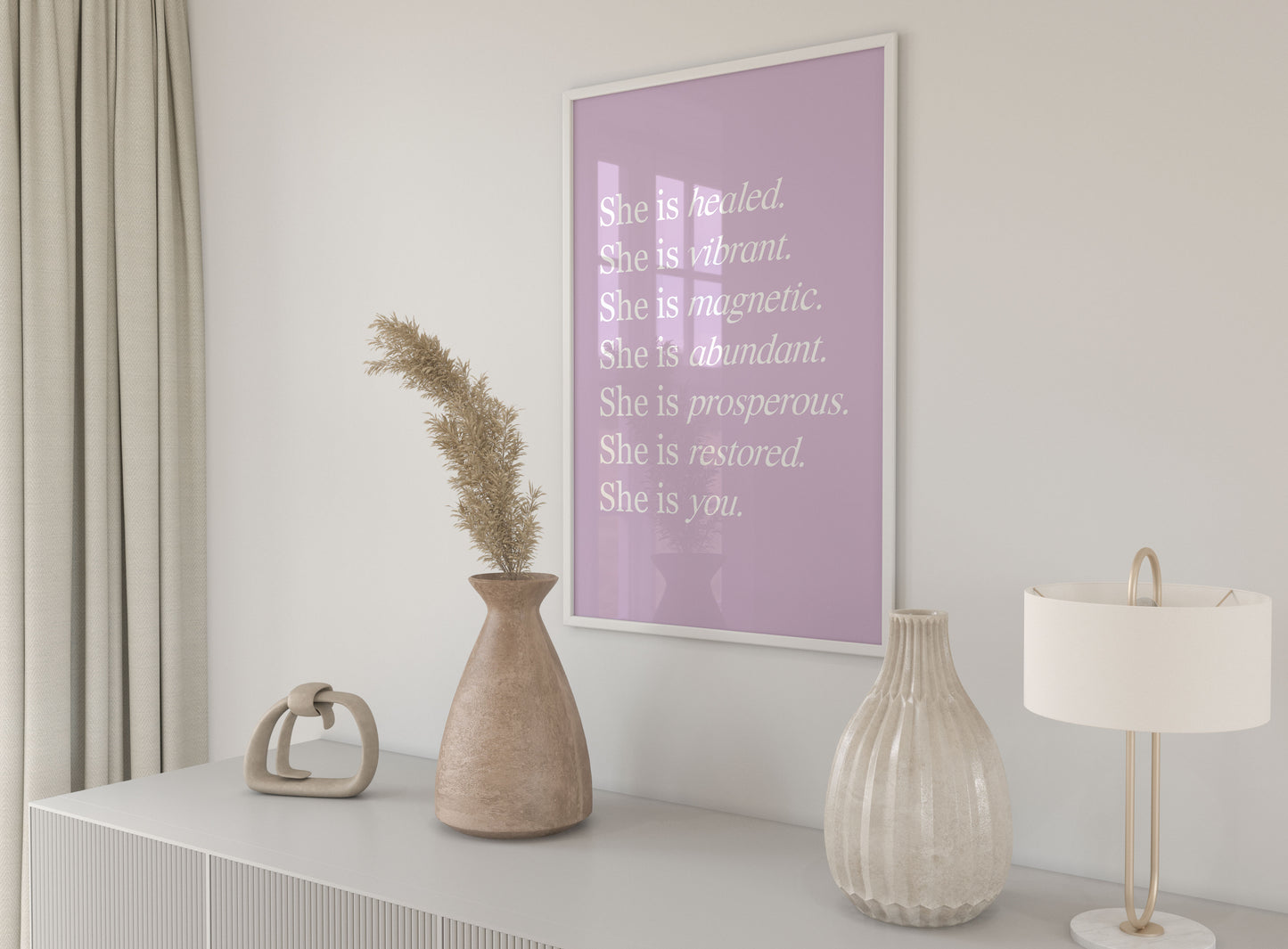 She Is Healed Purple Wall Art
