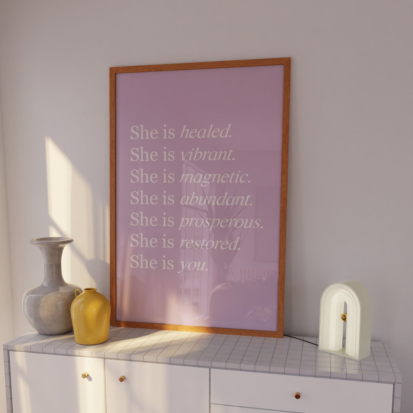 She Is Healed Purple Wall Art