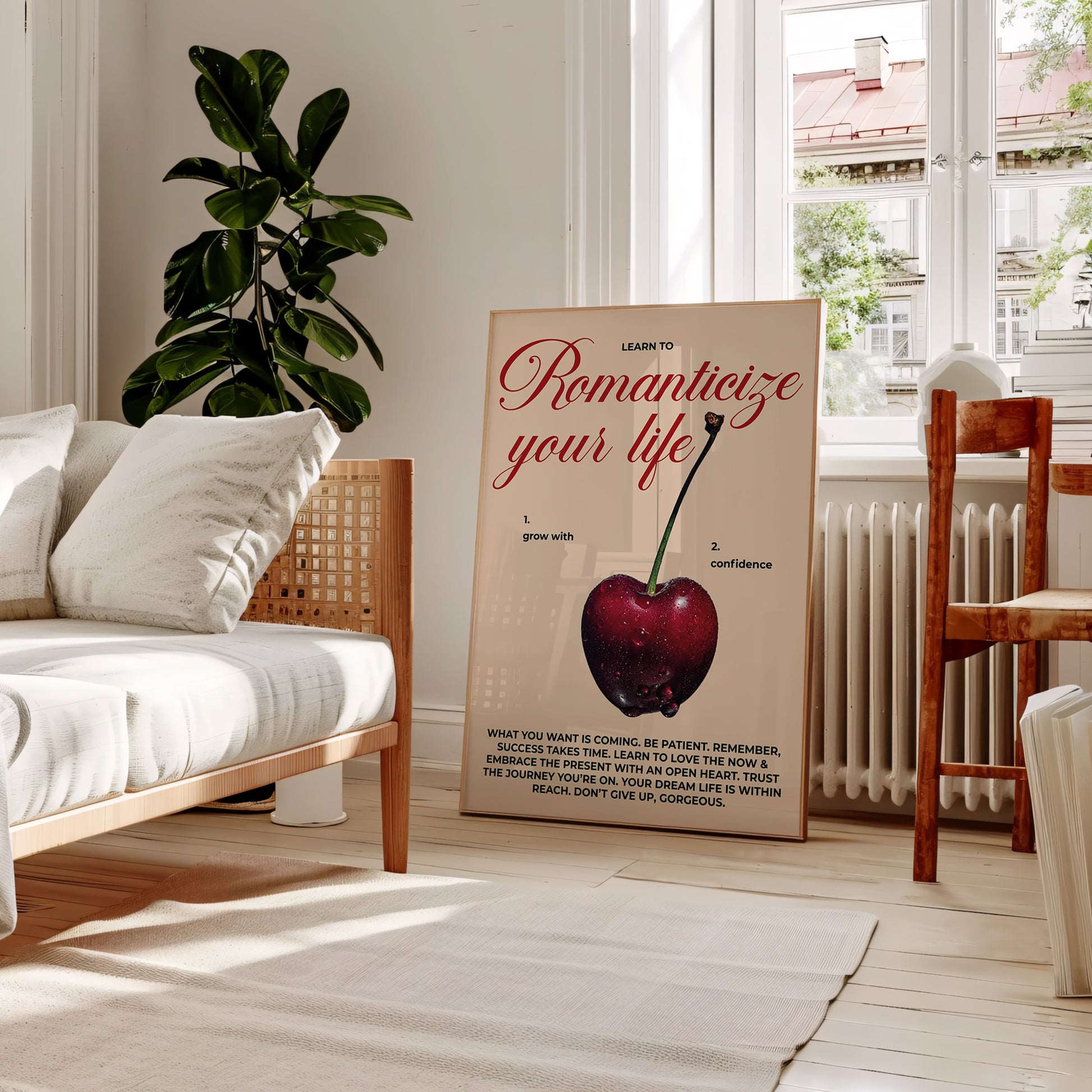 Modern printable wall decor featuring motivational message.