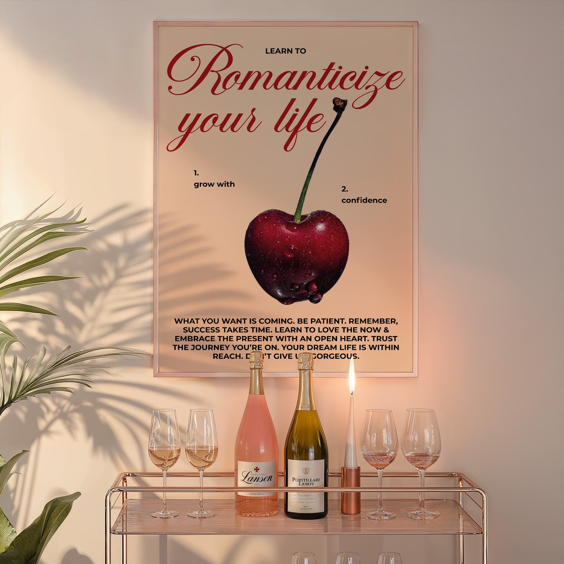 Cherry-themed digital download with self-love quote.