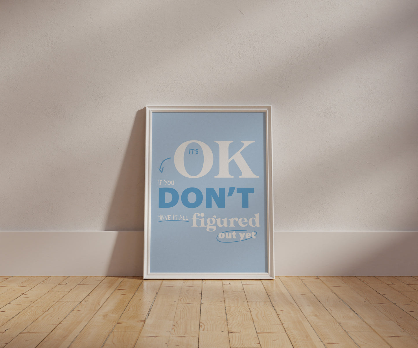 It's Okay If You Don't Have It All Figured Out Blue Wall Art
