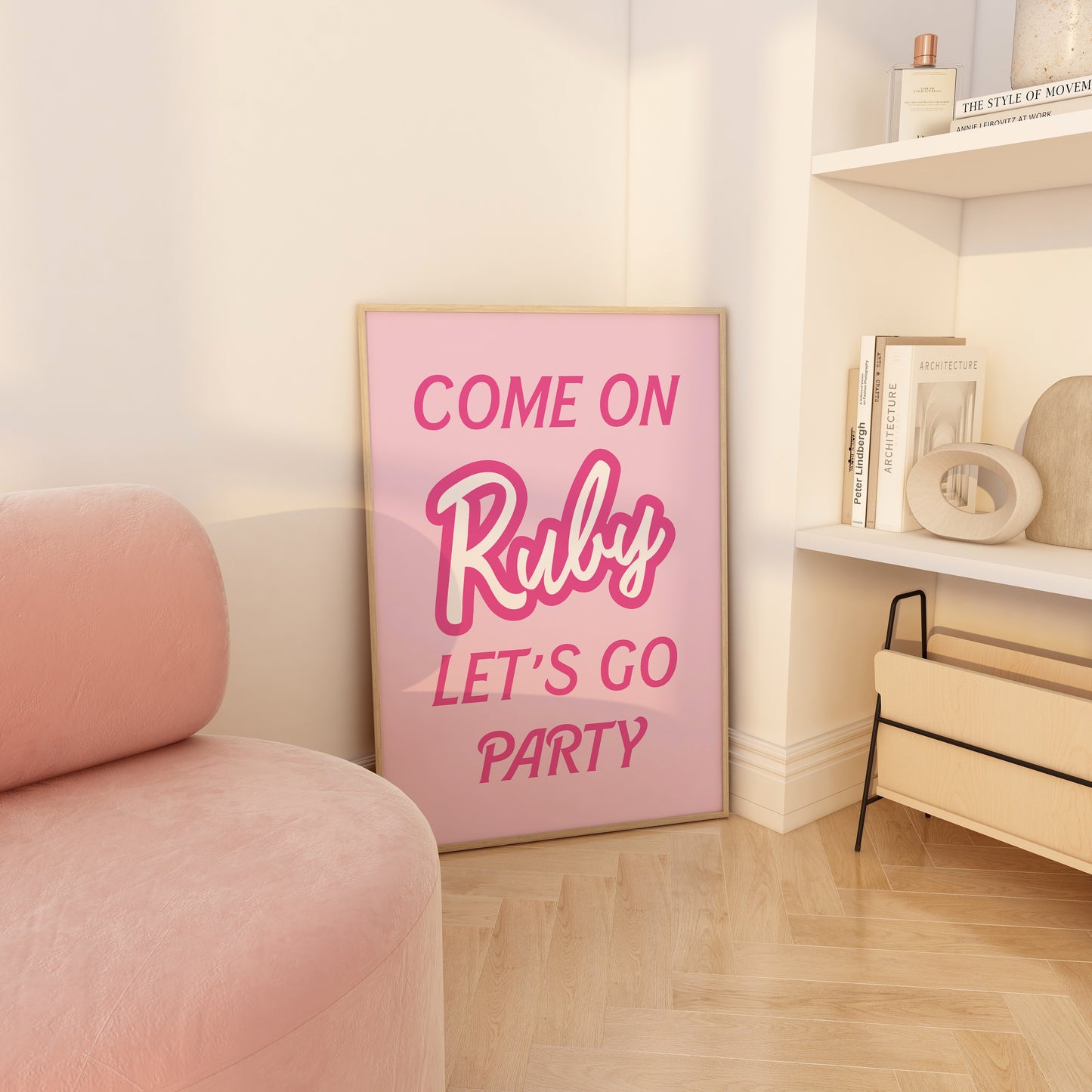 Personalised Let's Go Party Barbie Wall Art
