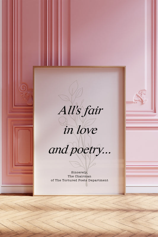 All's Fair In Love And Poetry Wall Art