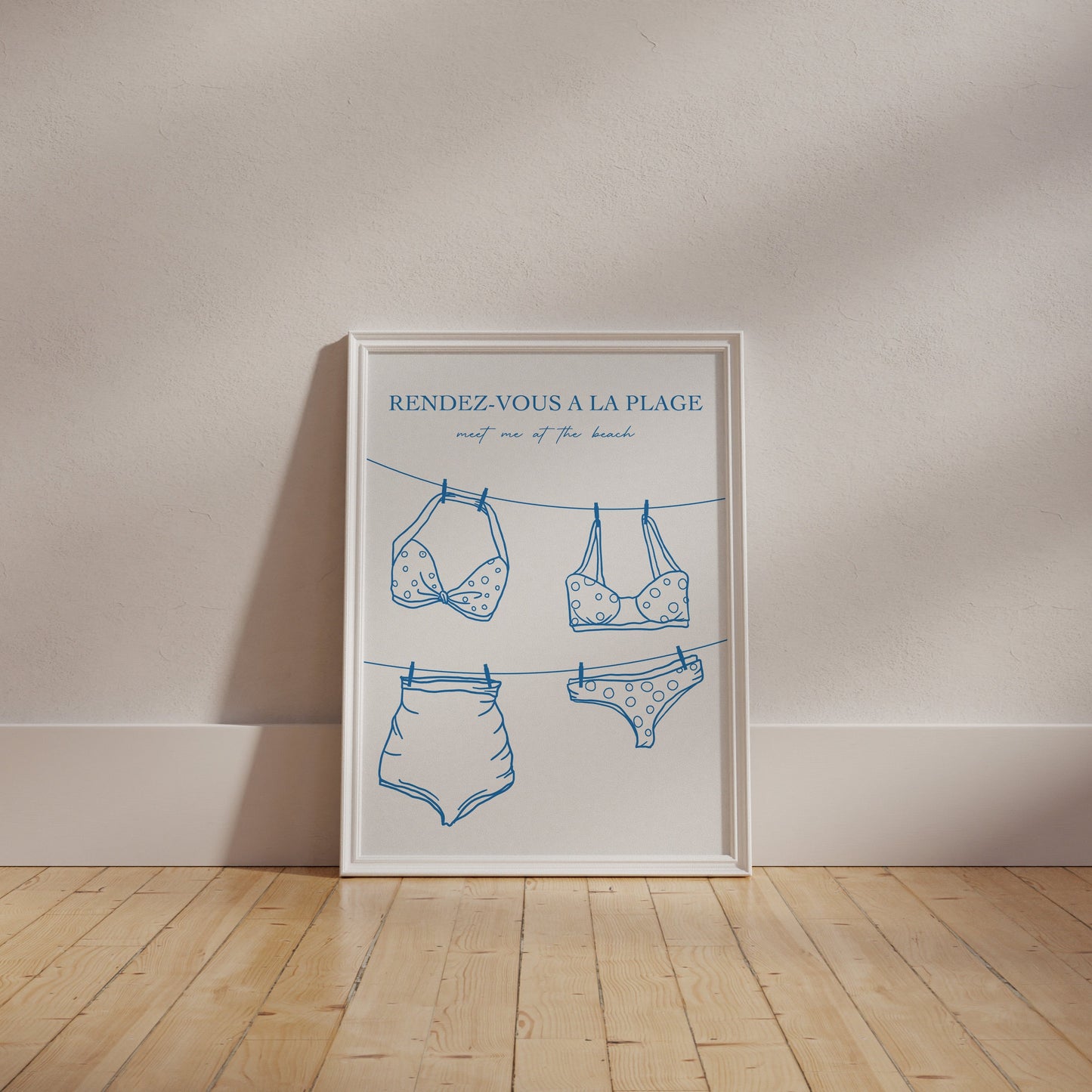 Rendez Vous A La Plage Blue Wall Art