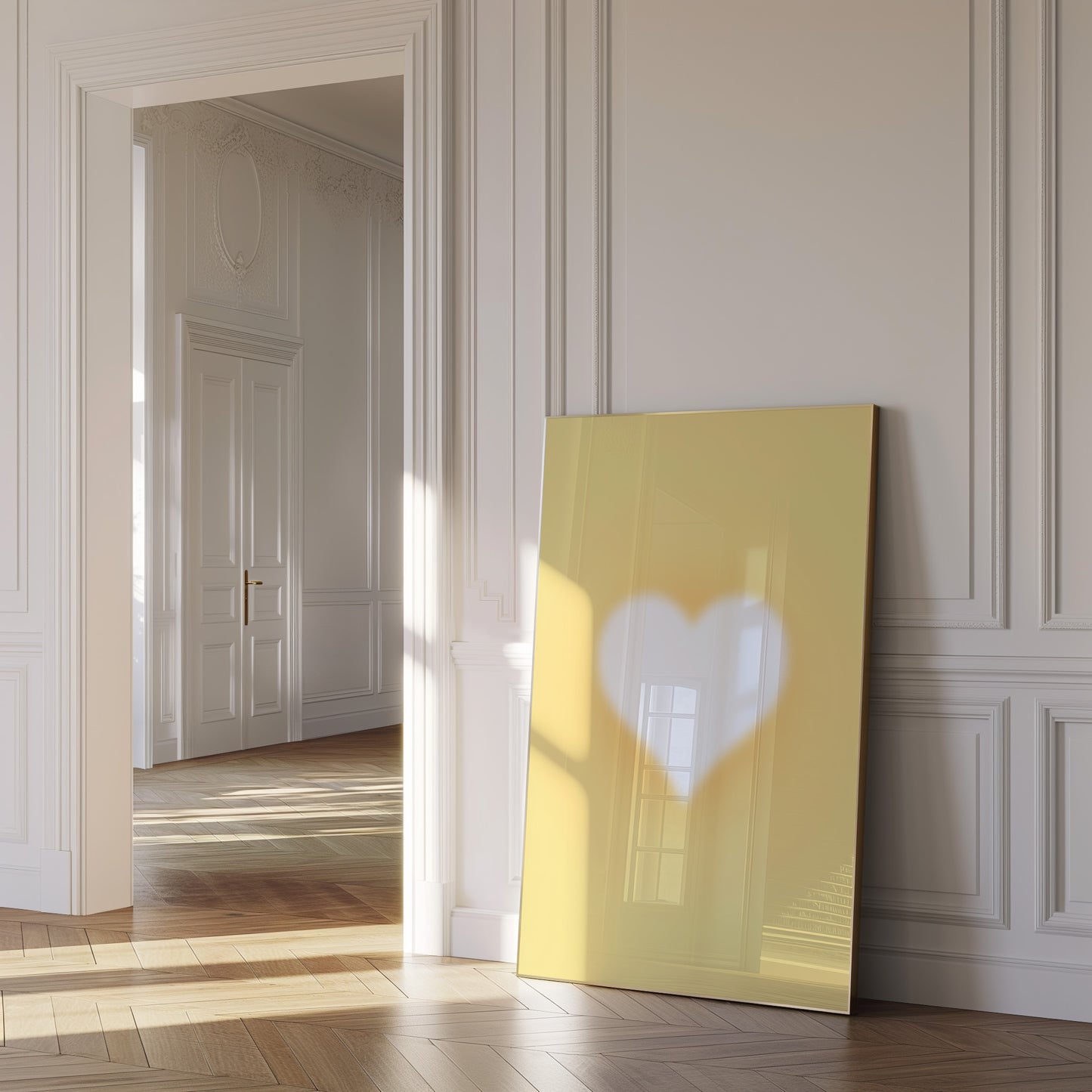 Yellow Aura Heart Wall Art