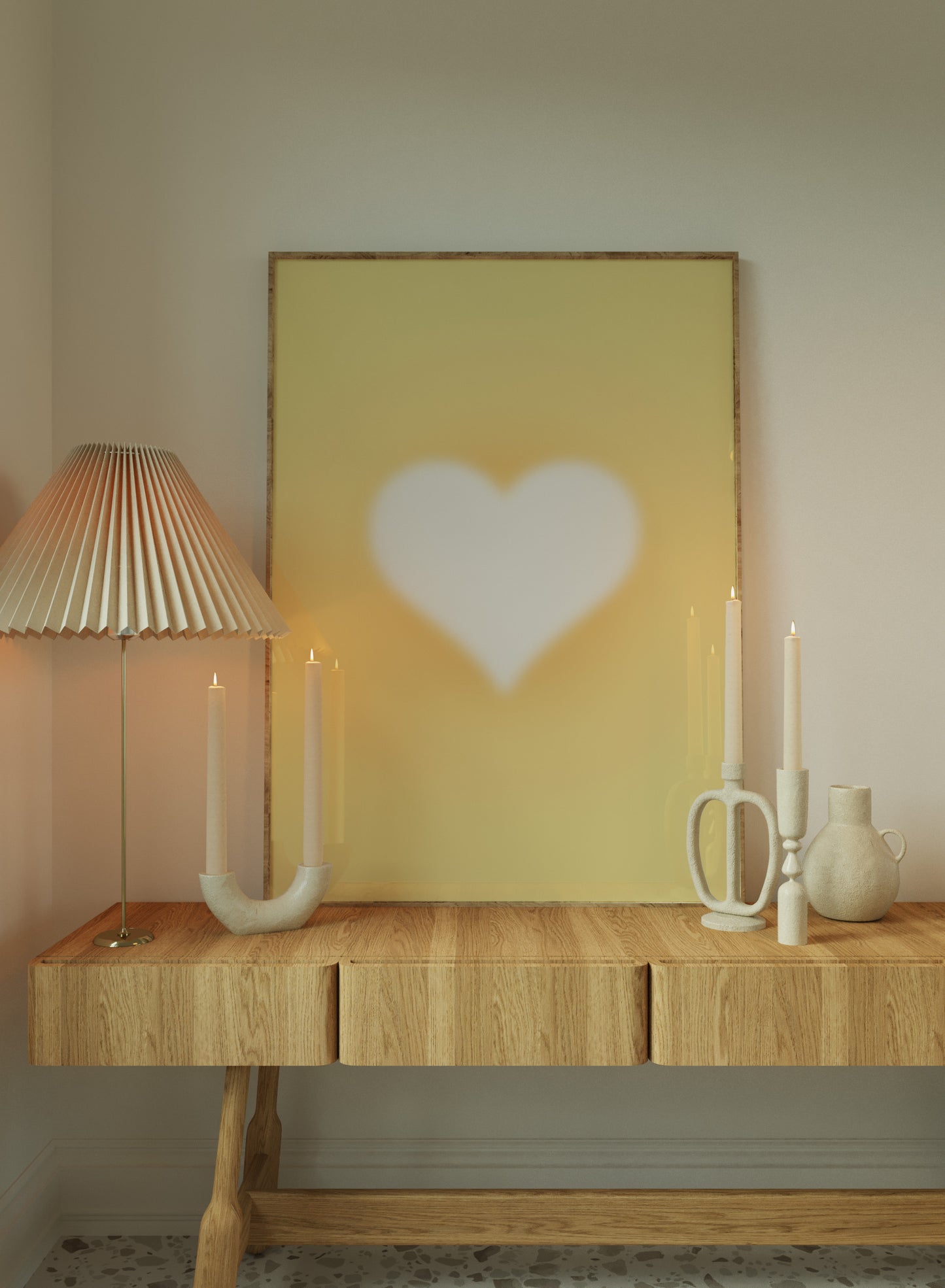 Yellow Aura Heart Wall Art