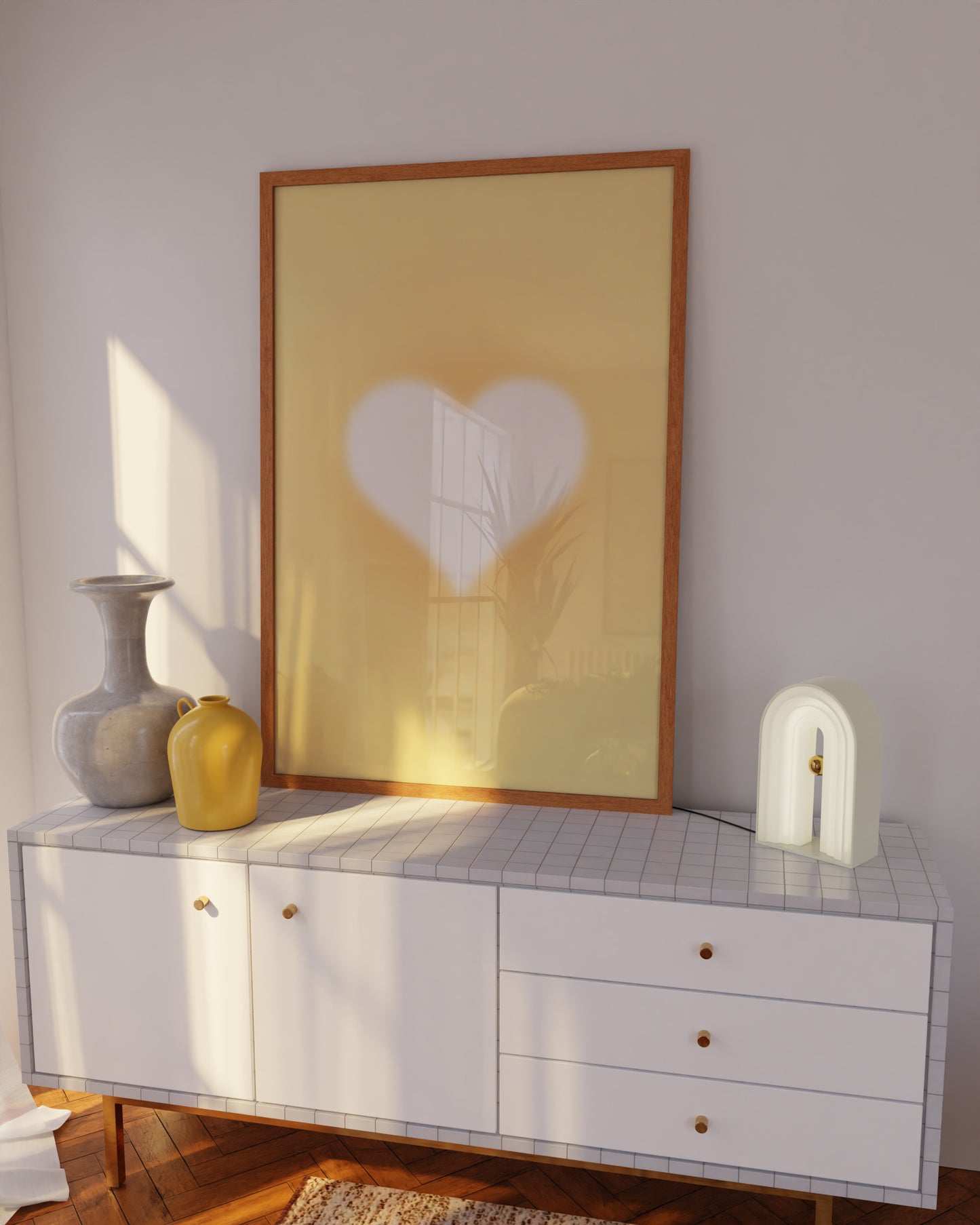 Yellow Aura Heart Wall Art