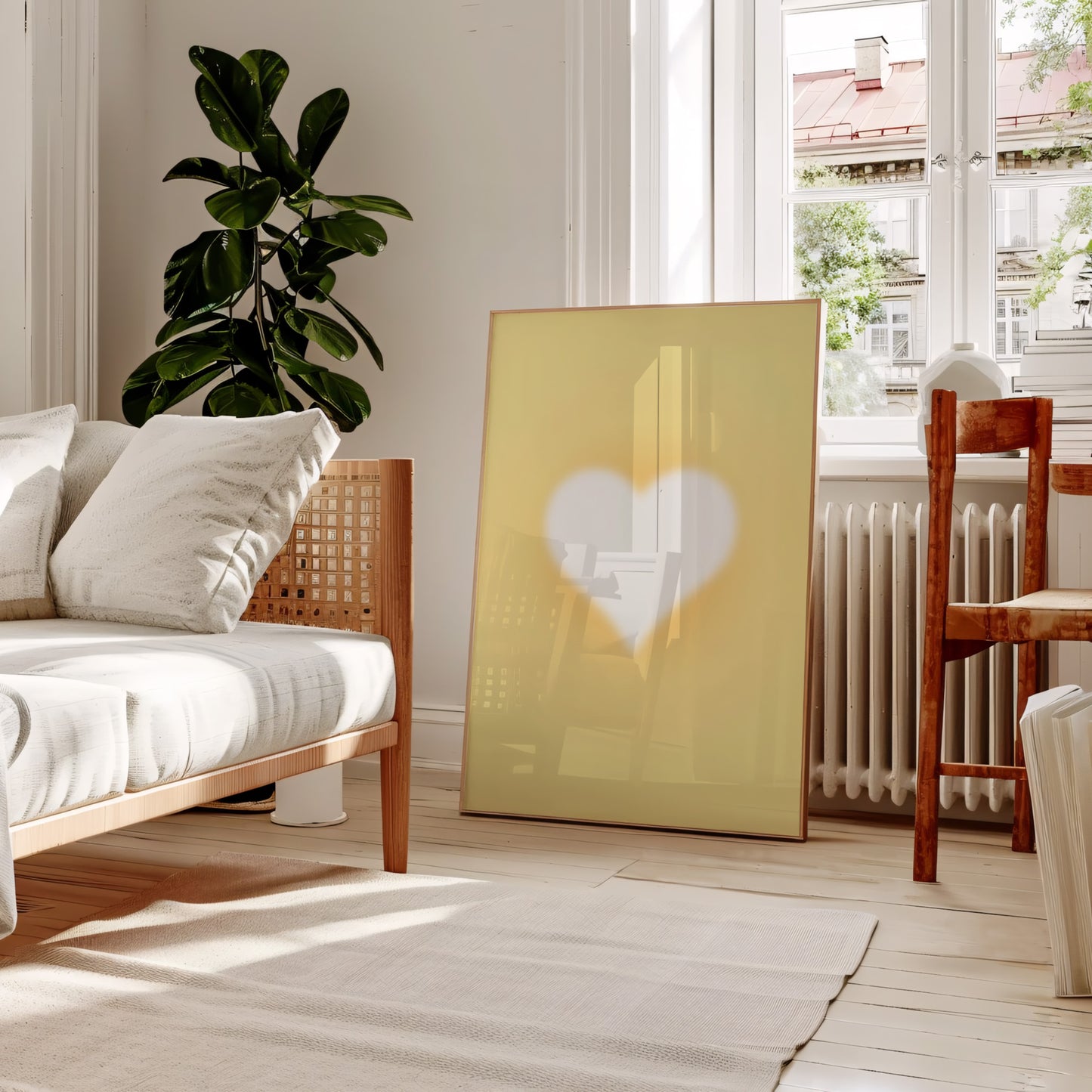 Yellow Aura Heart Wall Art