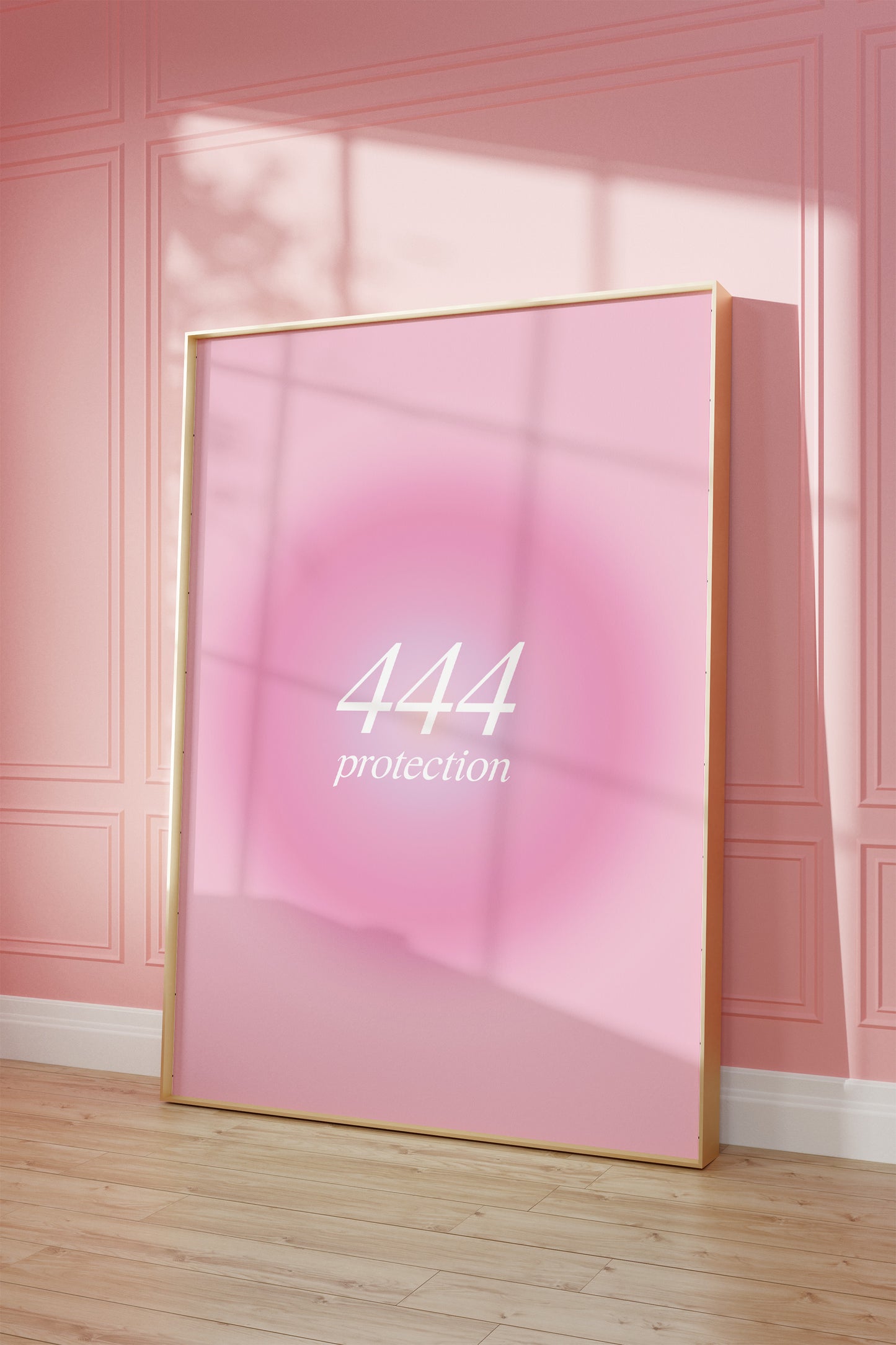 Angel Number 444 Pink Aura Wall Art