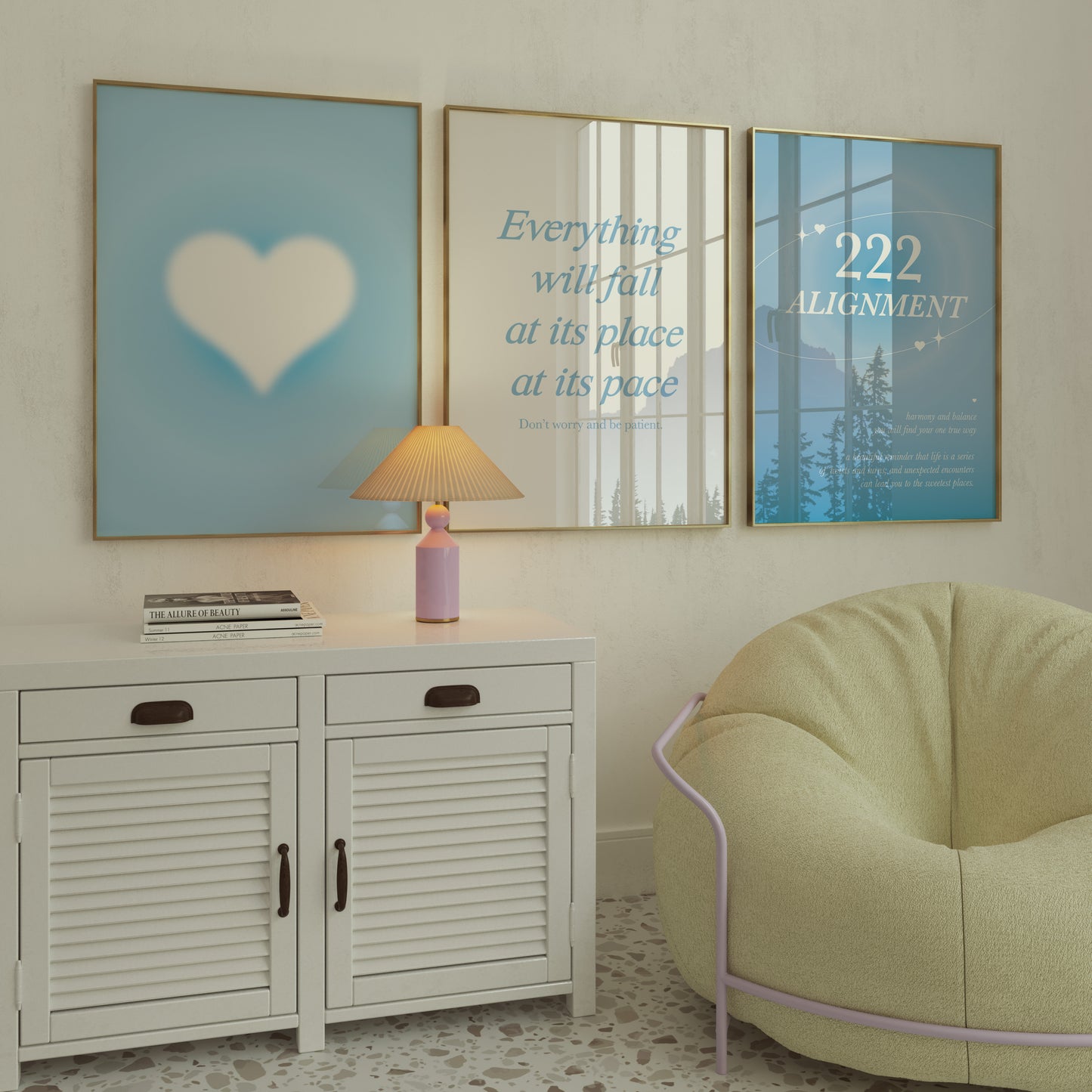 Blue Aura Wall Art Set of 3