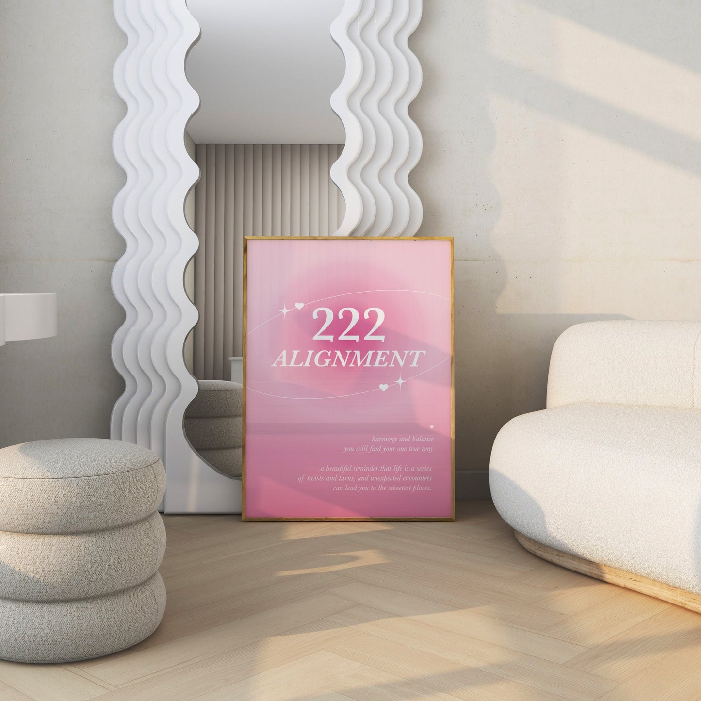 Angel Number 222 Pink Wall Art