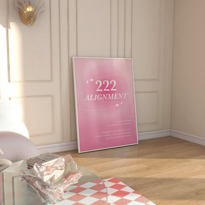 Angel Number 222 Pink Wall Art