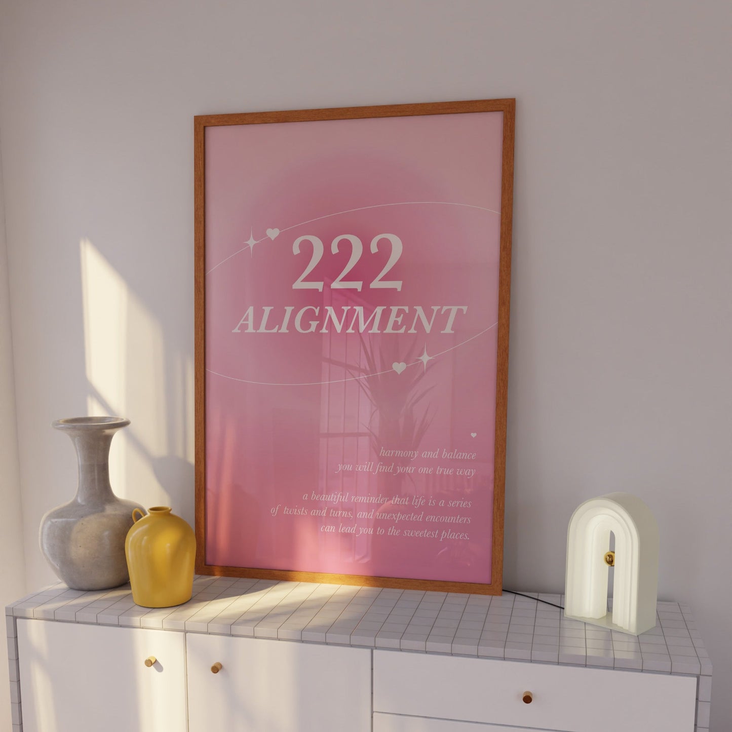 Angel Number 222 Pink Wall Art
