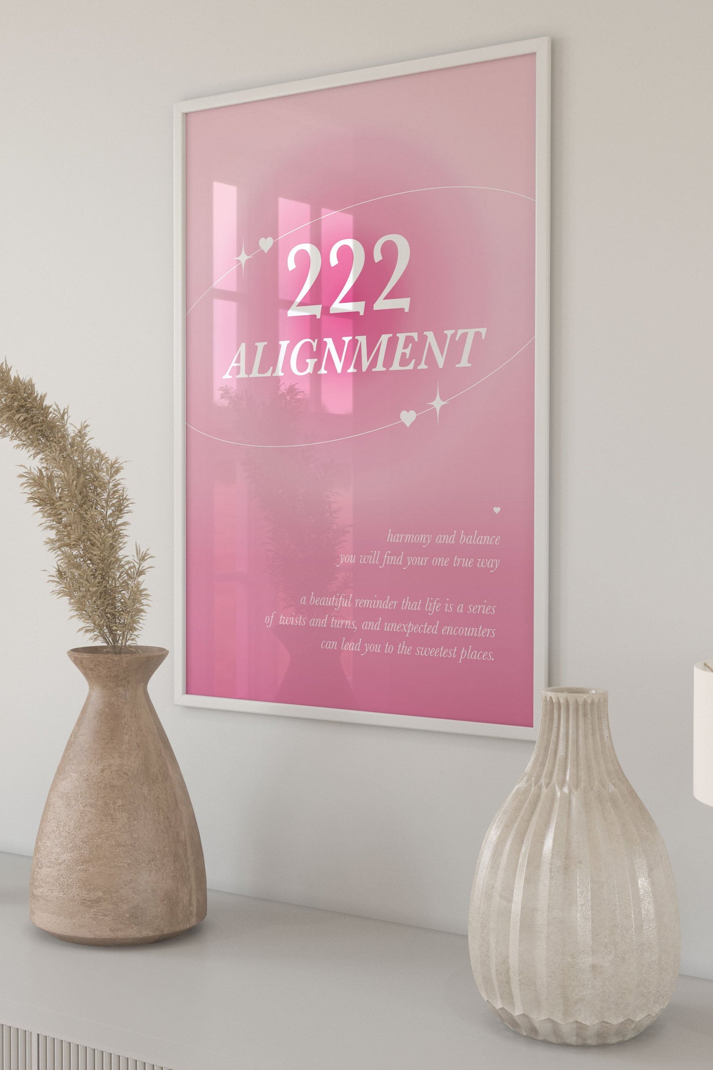 Angel Number 222 Pink Wall Art