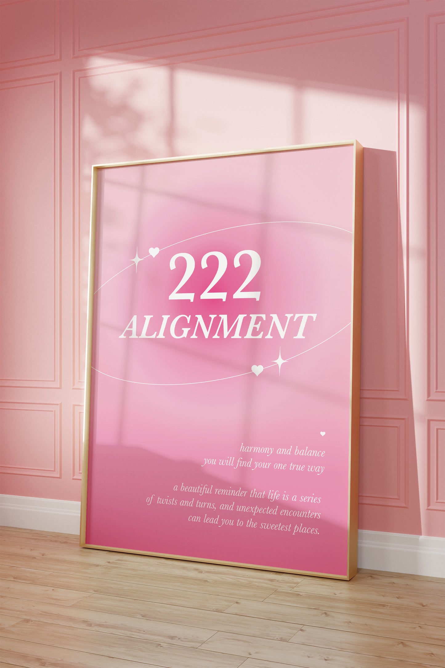 Angel Number 222 Pink Wall Art