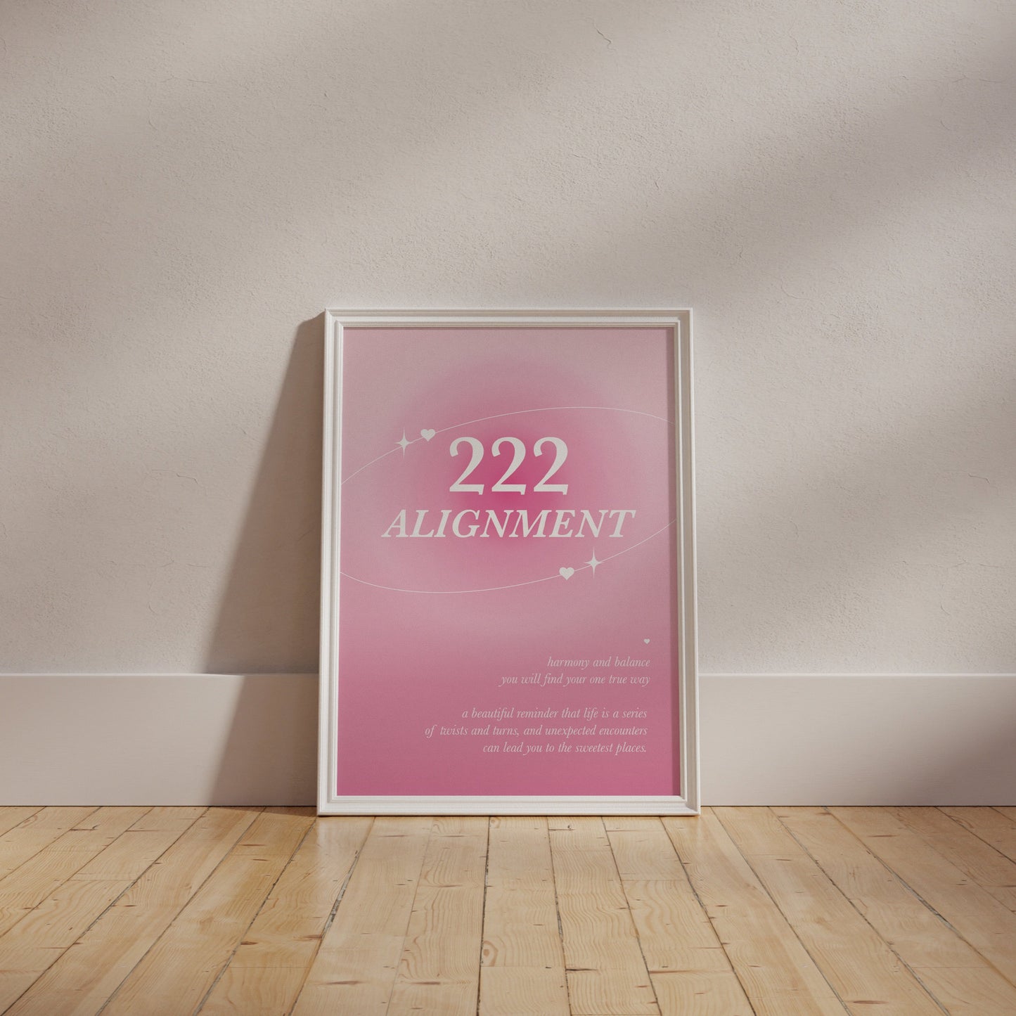 Angel Number 222 Pink Wall Art