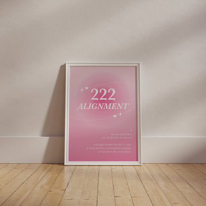 Angel Number 222 Pink Wall Art