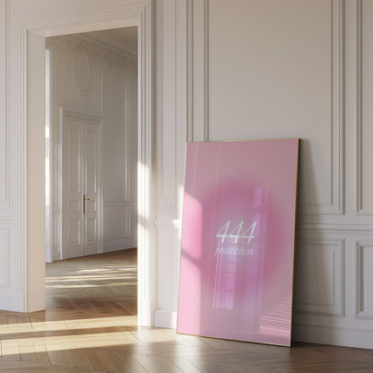Angel Number 444 Pink Aura Wall Art